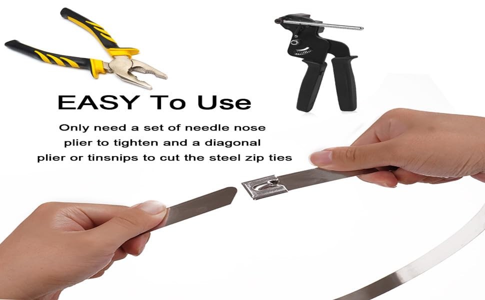 Metal Zip Ties 500 lbs Heavy Duty Stainless Steel Cable Ties 30 Pack 48″
