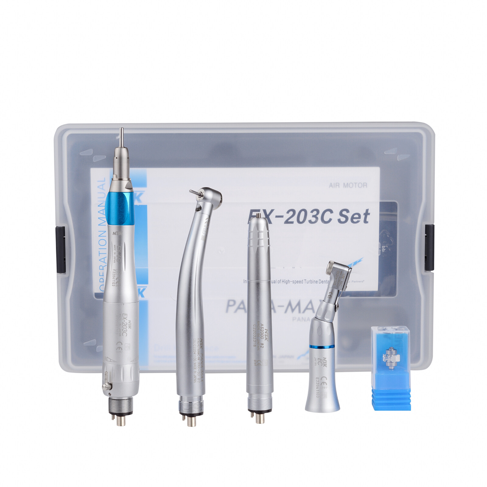 NSK Type Dental PANA MAX LED High Speed Handpiece+Air Scaler+EX203C Low Speed US