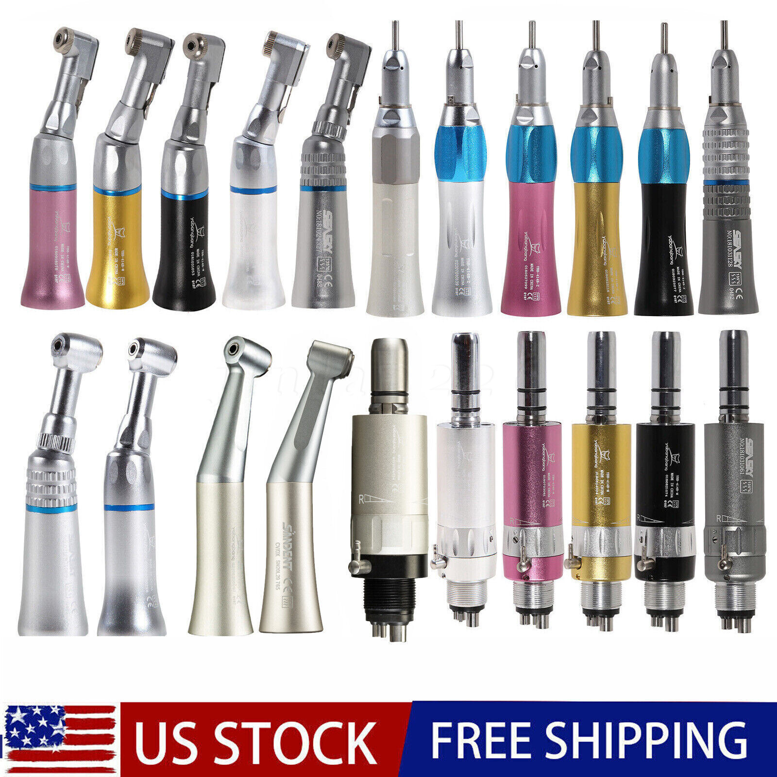 Dental low slow speed straight handpiece/ contra angle/ air motor 2/4 NSK E-type