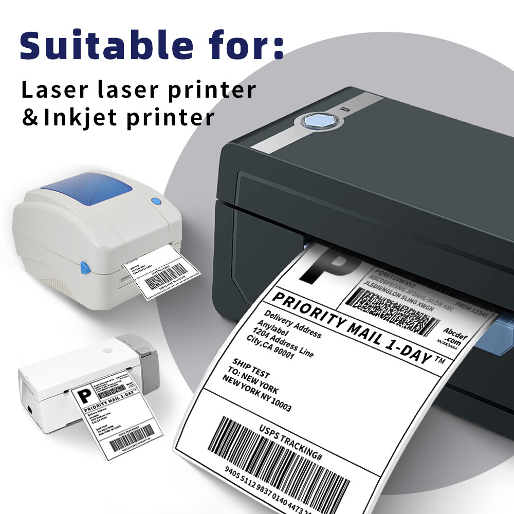500 4″x6″ Fanfold Direct Thermal Shipping Labels for Zebra and Rollo Printers