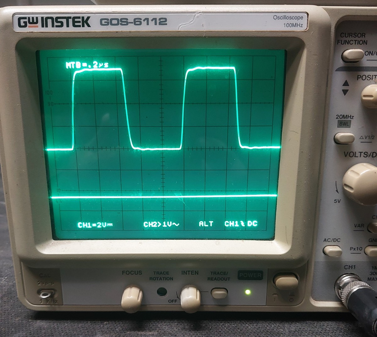 GW Instek GOS-6112 Oscilloscope 100MHz Dual Channel