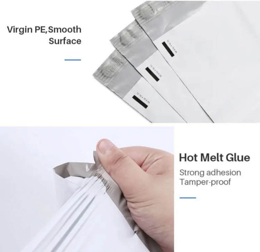 Poly Mailers 2.5 Mil White Heavy Duty Shipping Bag 6×9 10×13 12×15 14.5×19