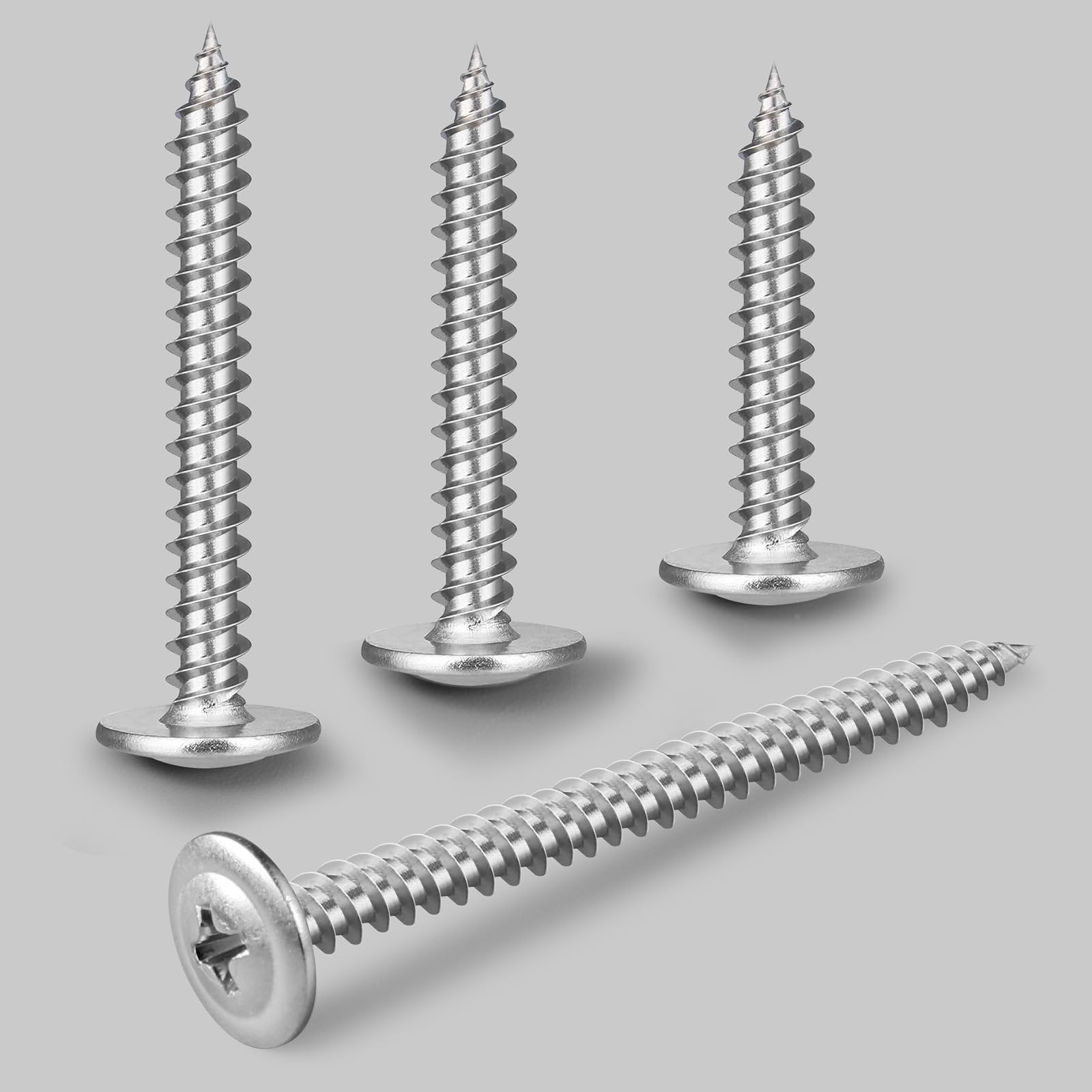 BNUOK #8 x 1-1/2 Inch Wood Screws Phillips 8 x 1-1/2″, Silver 0.5lb Box