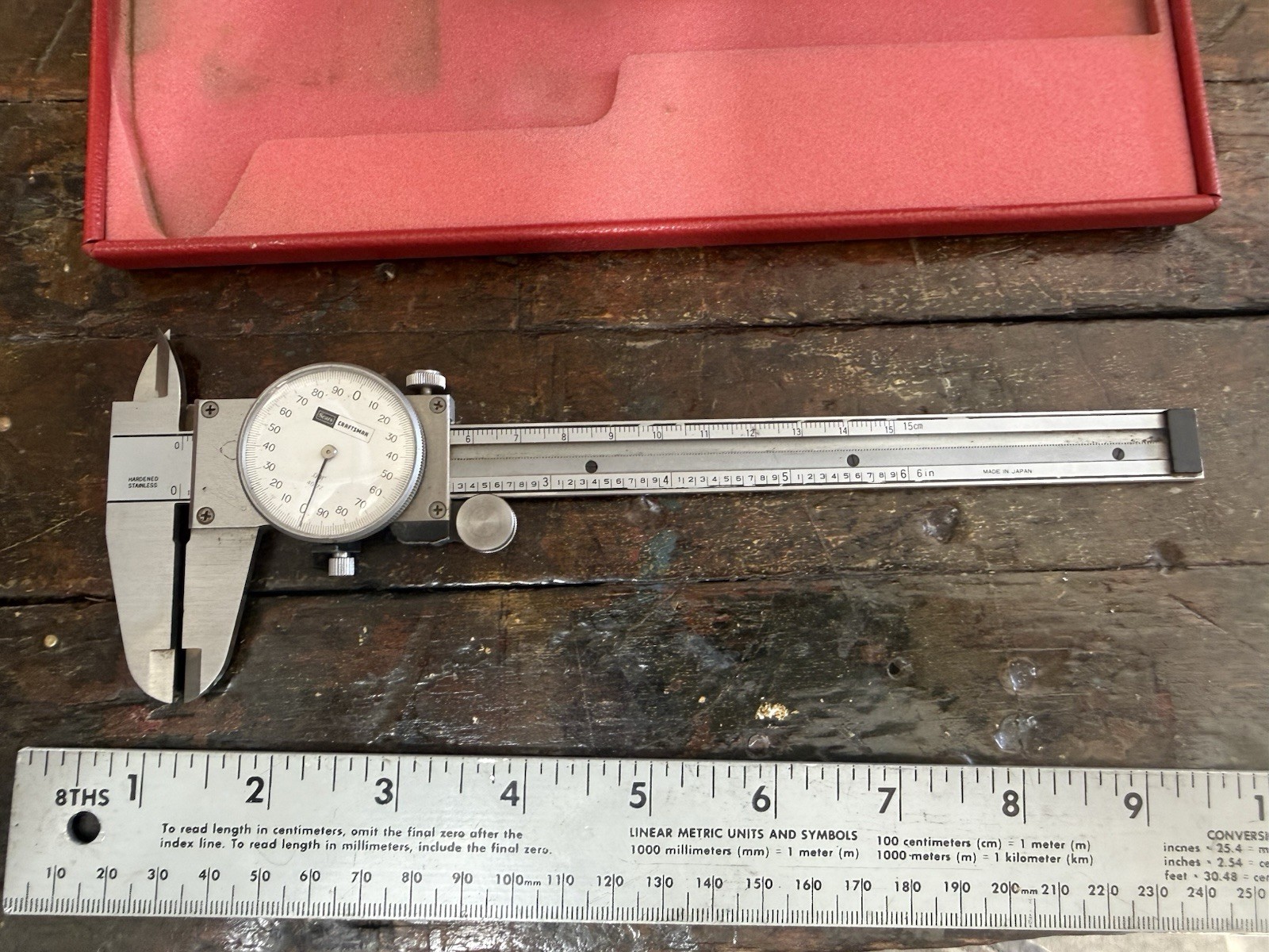 Sears Craftsman 6” Dial Caliper Made in Japan w/ Original Case Machinist