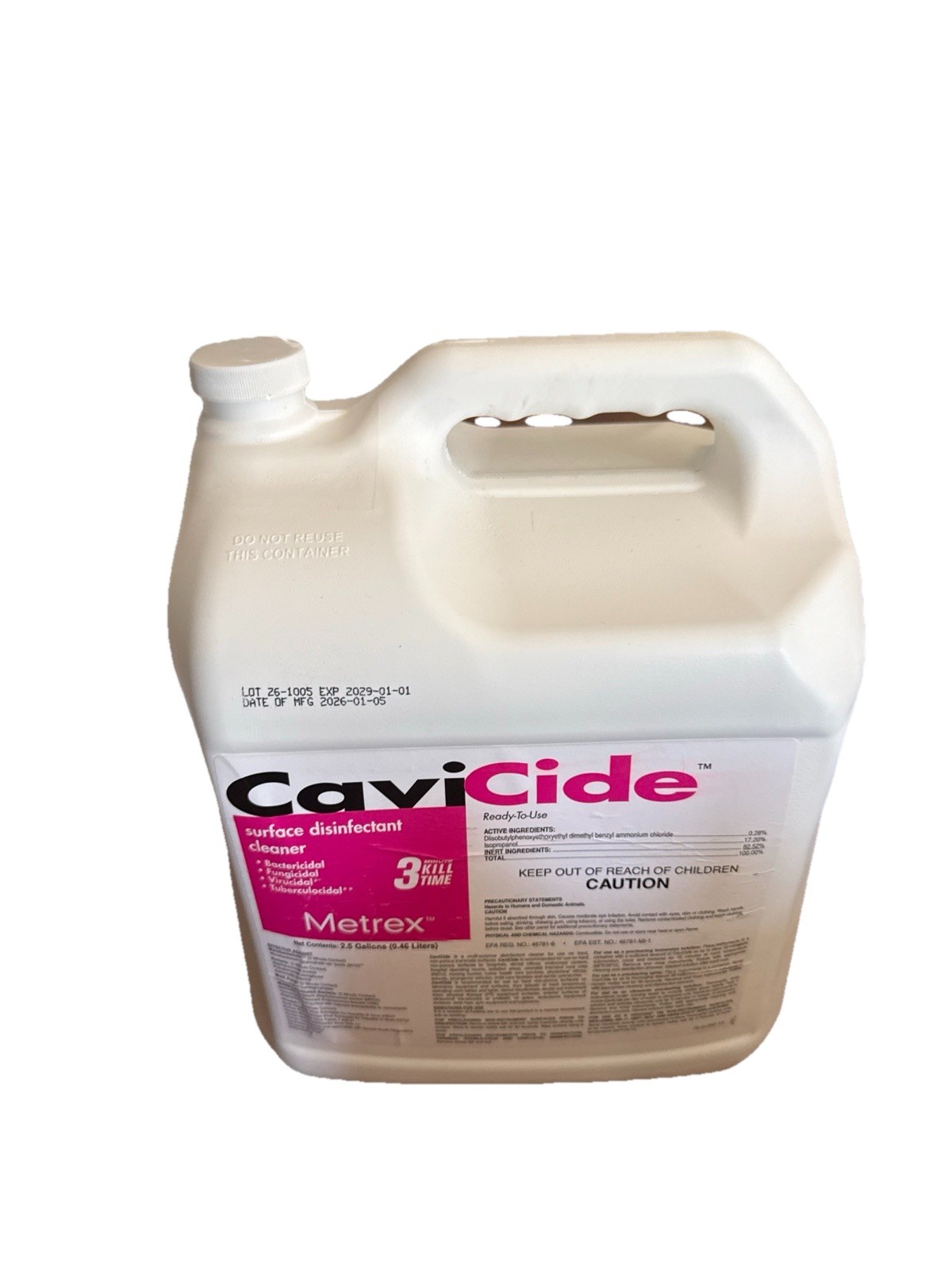 CaviCide Surface Disinfectant Cleaner 2.5 Gallon – Metrex Ready-to-Use
