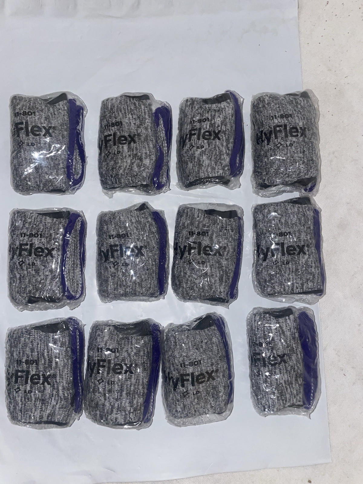 12 Pair Ansell HyFlex 11-801 Size 6 (extra Small) Gloves