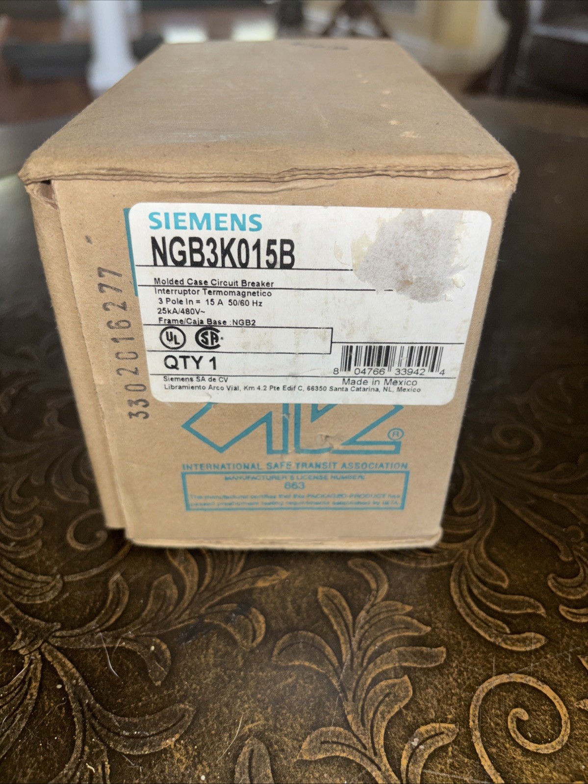 Siemens NGB3K015B 3 Pole 15 Amp Circuit Breaker 480V Made In Mexico NGB2