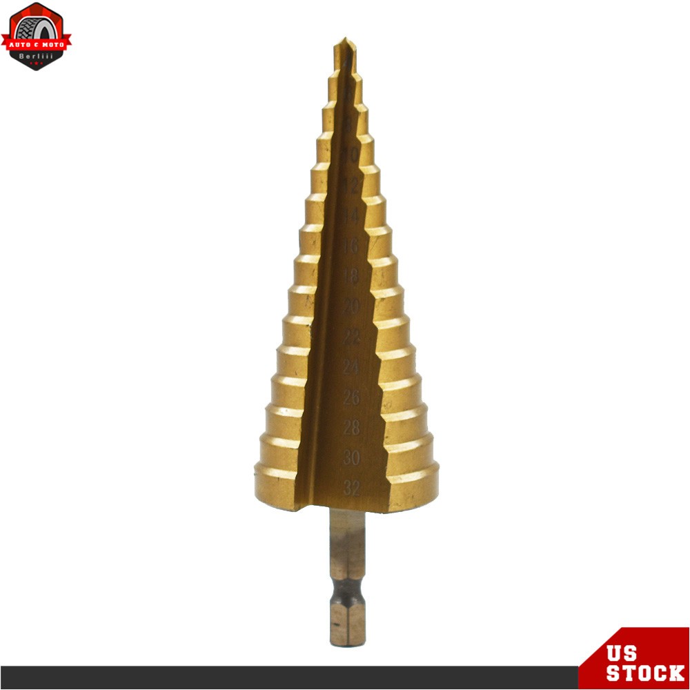 3 Pcs HSS Step Drill Bit Set Titanium Coated High-Speed Steel Cone Drill Bit