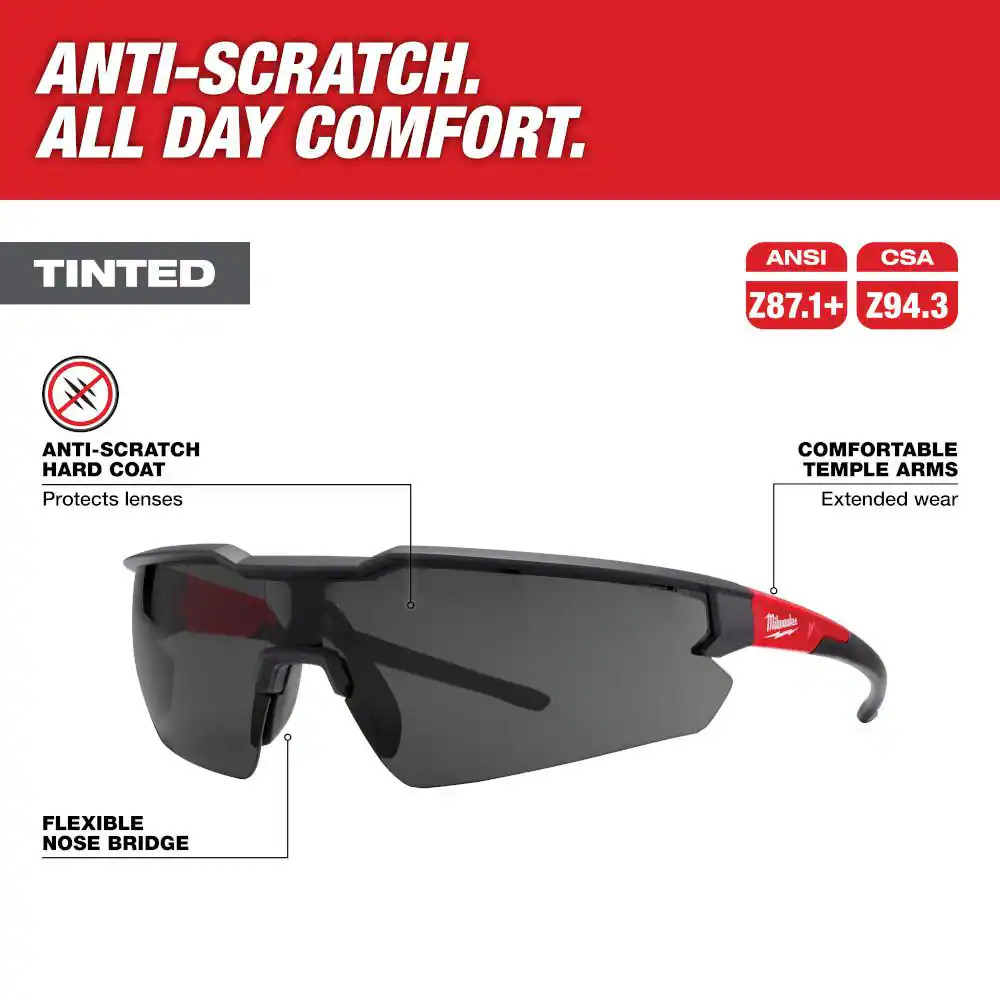 Tinted Safety Glasses Anti-Scratch Lenses