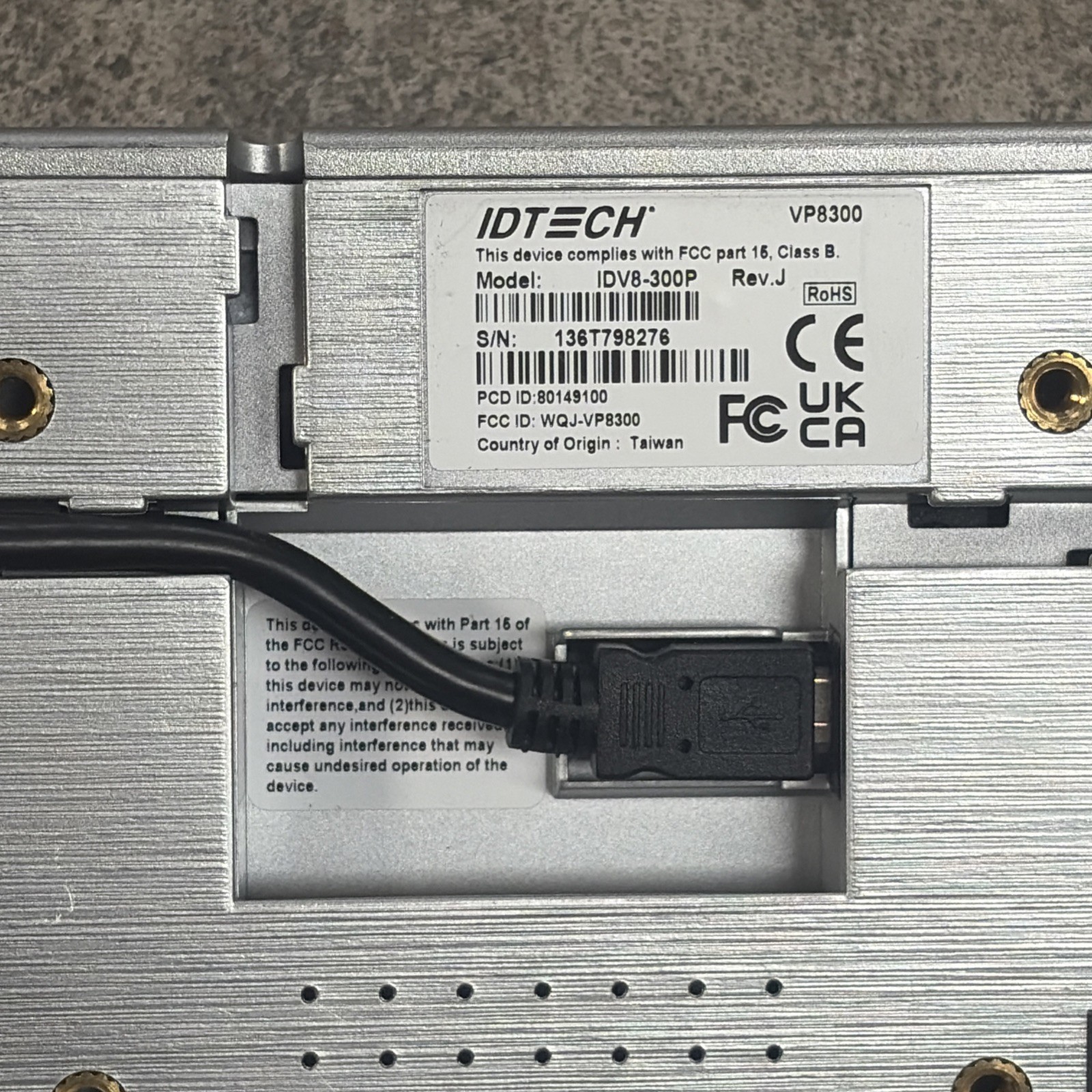 ViVOpay IDV8-300P – ID Tech VP8300 EMV Contactless Reader Cable IDT-KEYINJ-195V