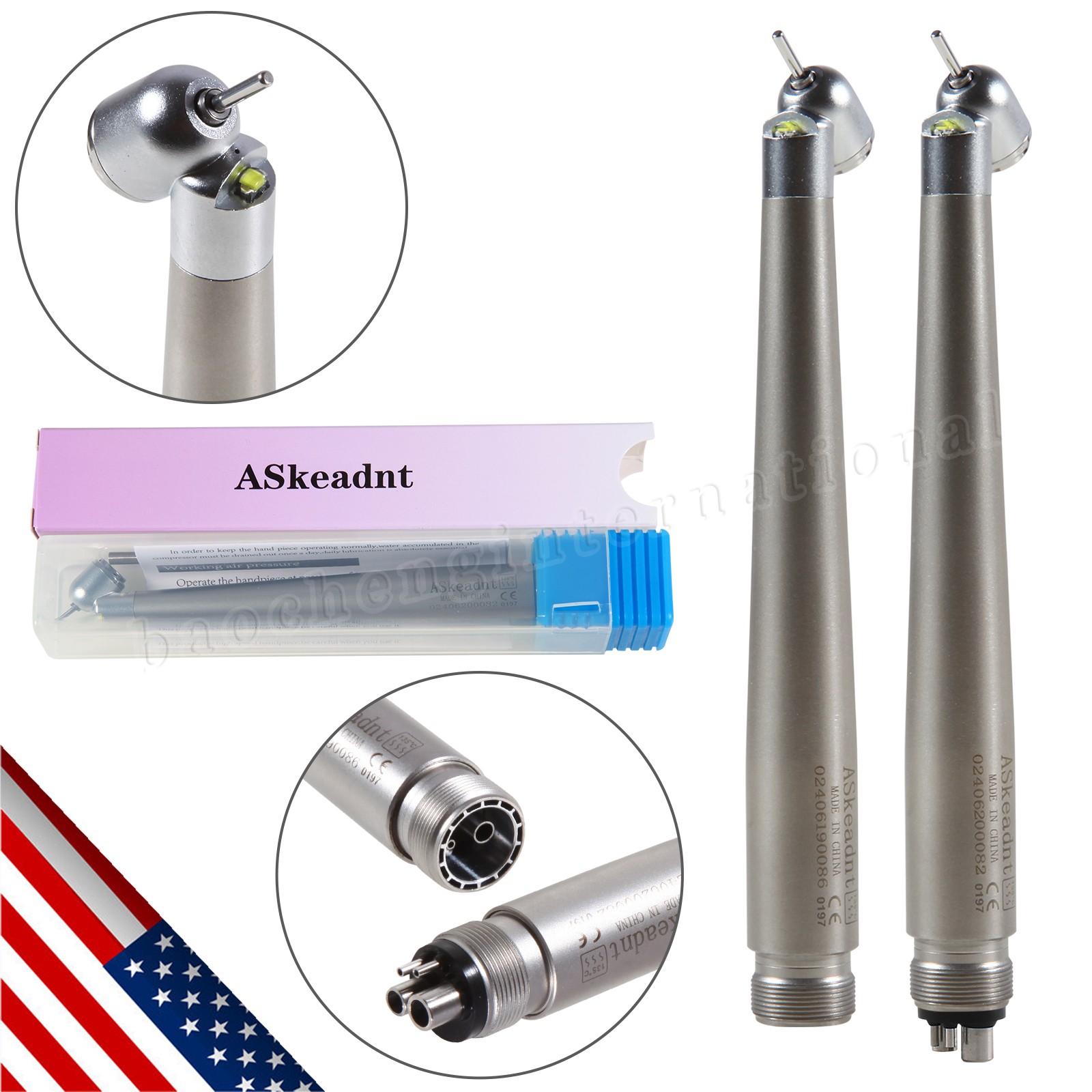 NSK Style Turbina Dental Handpiece High Speed PANA-MAX Turbine 45° LED 4Hole