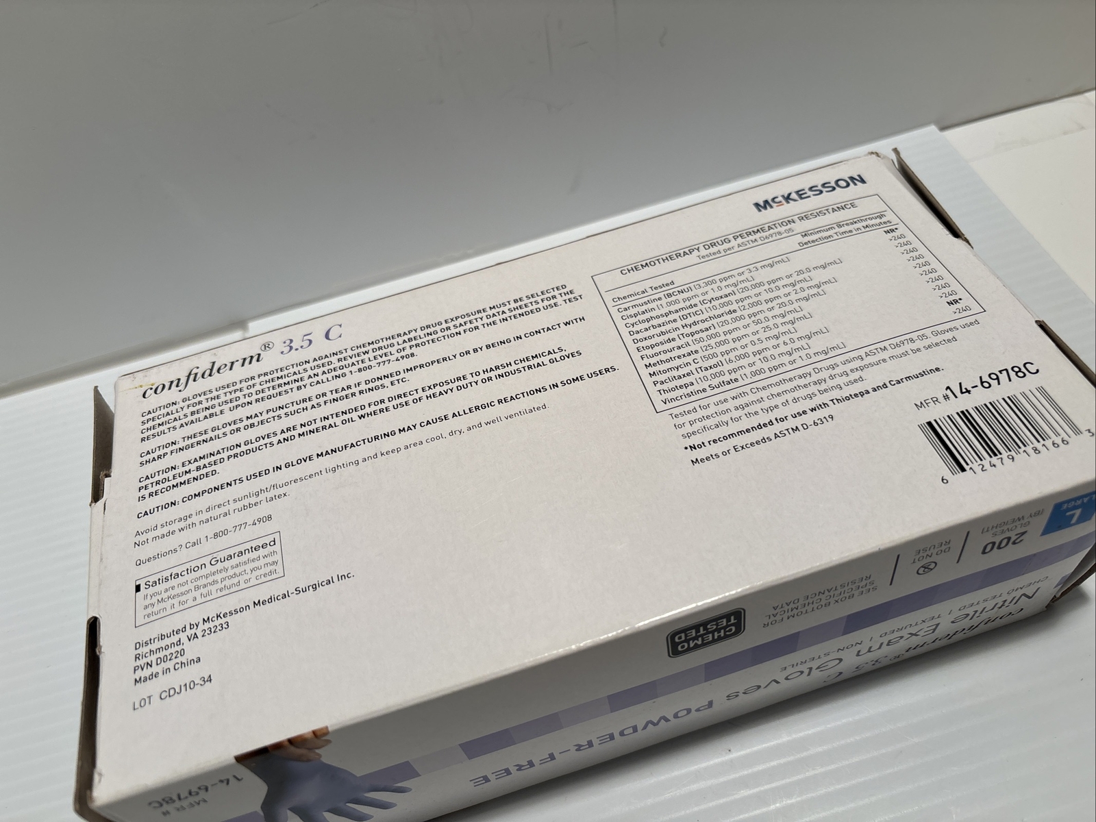McKesson Confiderm Nitrile Exam Gloves Powder-Free – Large – Blue
