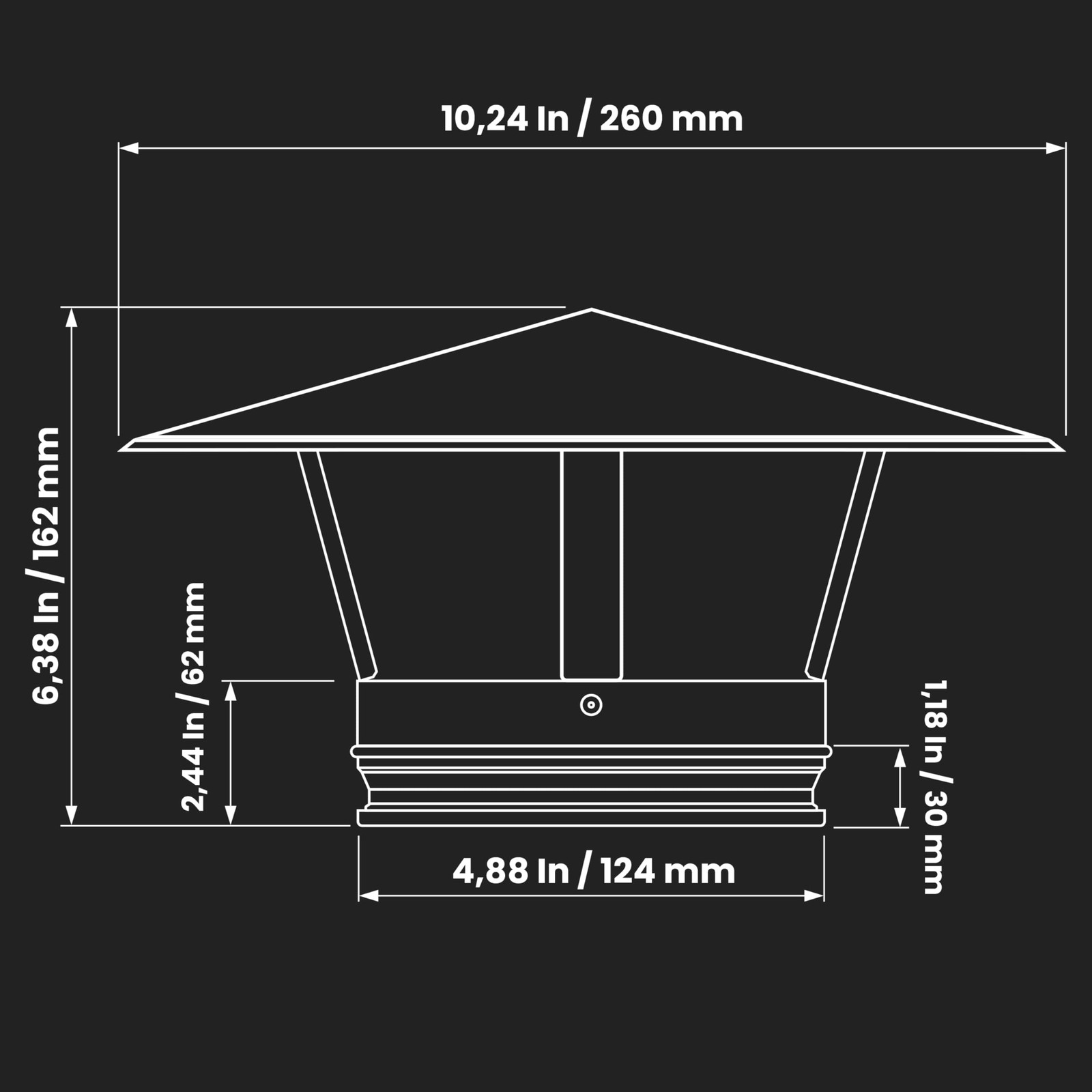 Repa Market 5 Inch Roof Vent Cap – Galvanized Steel 5″ Inch,