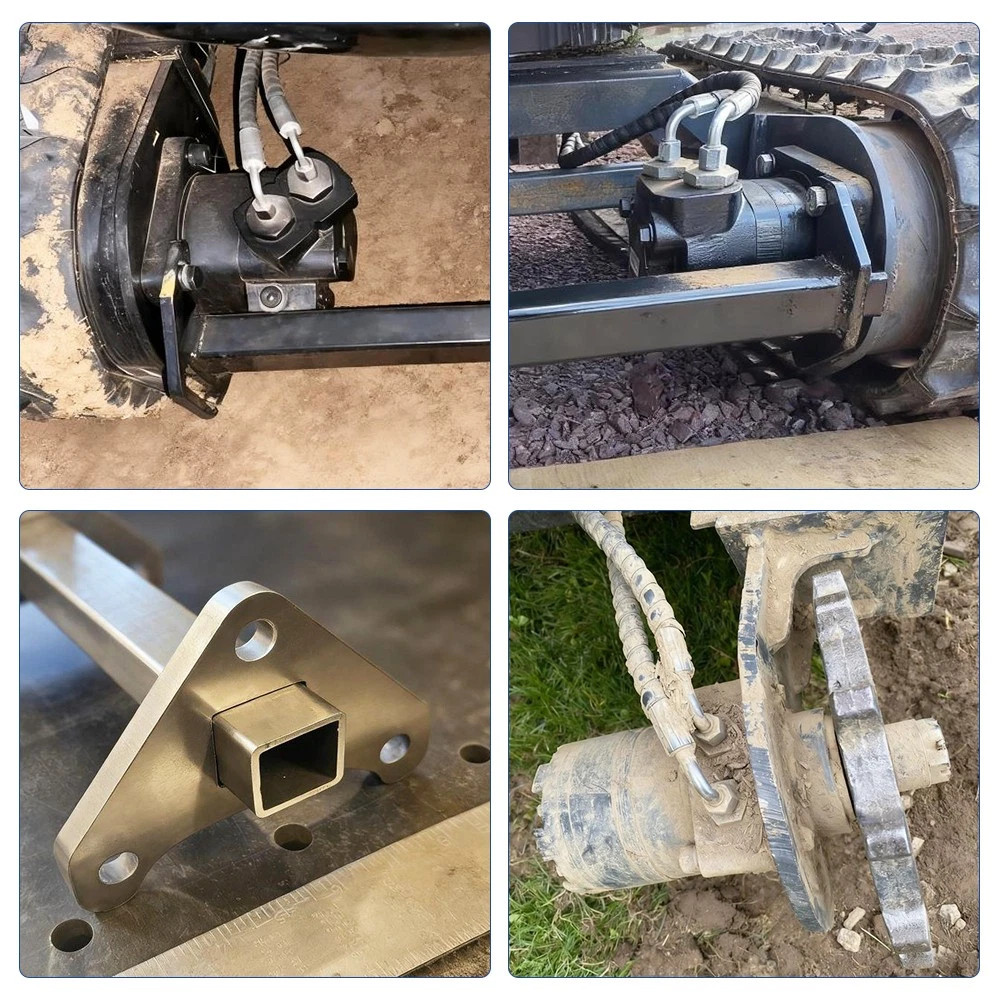 2Pcs Chinese Mini Excavator Drive Motor Reinforcement Brackets W/ Tie Down Slot