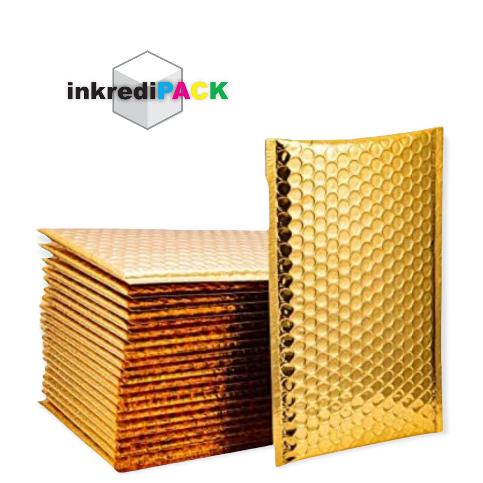 InkrediPack™ 4X8 #000 – 300 Pack – Metallic Bubble Mailers (Usable Size: 4X7)