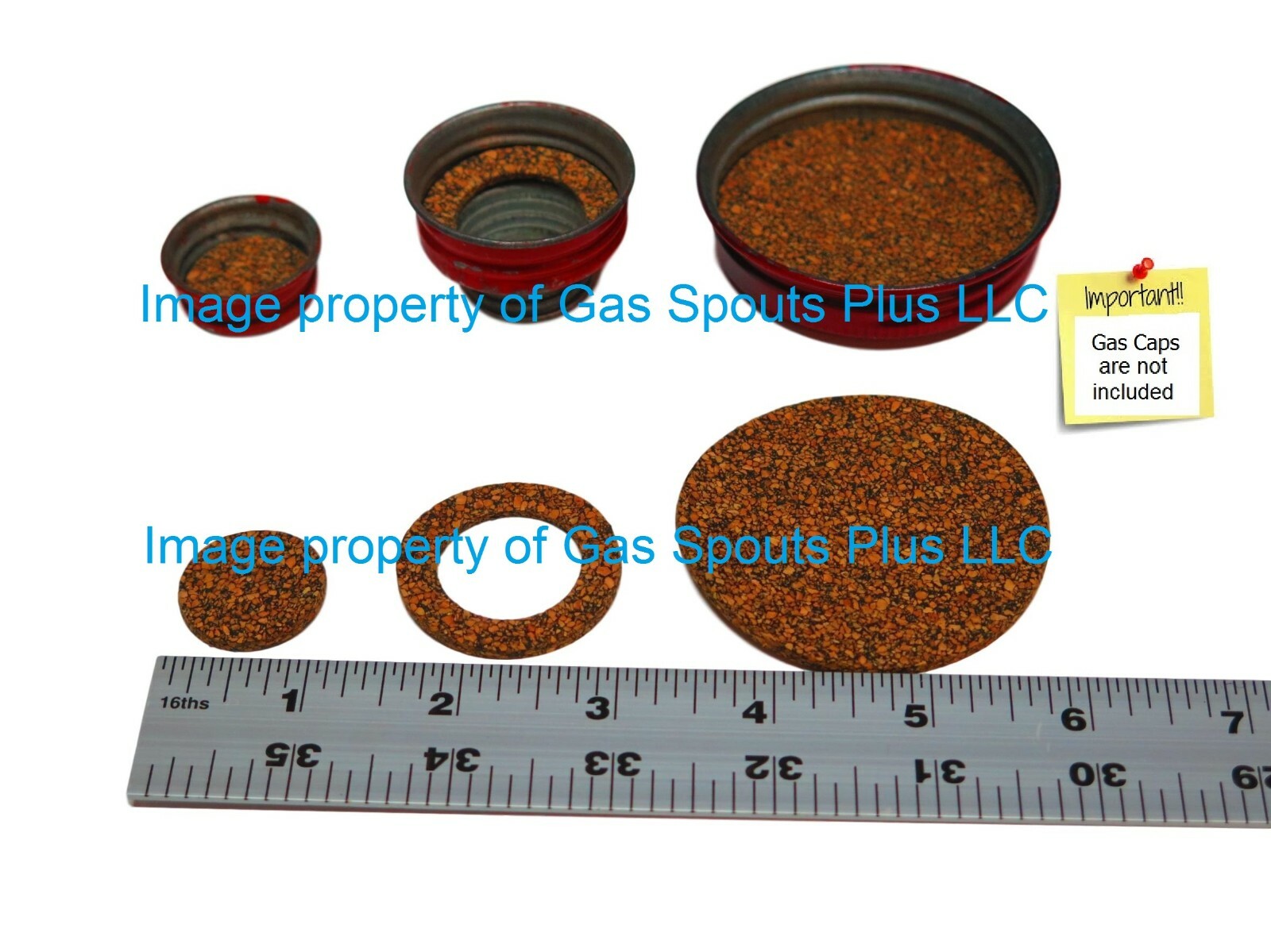 EAGLE Gas Can CORK GASKET SET “Old School” 1″ + 1-1/2″ + 2-1/2″ Outer Dimensions