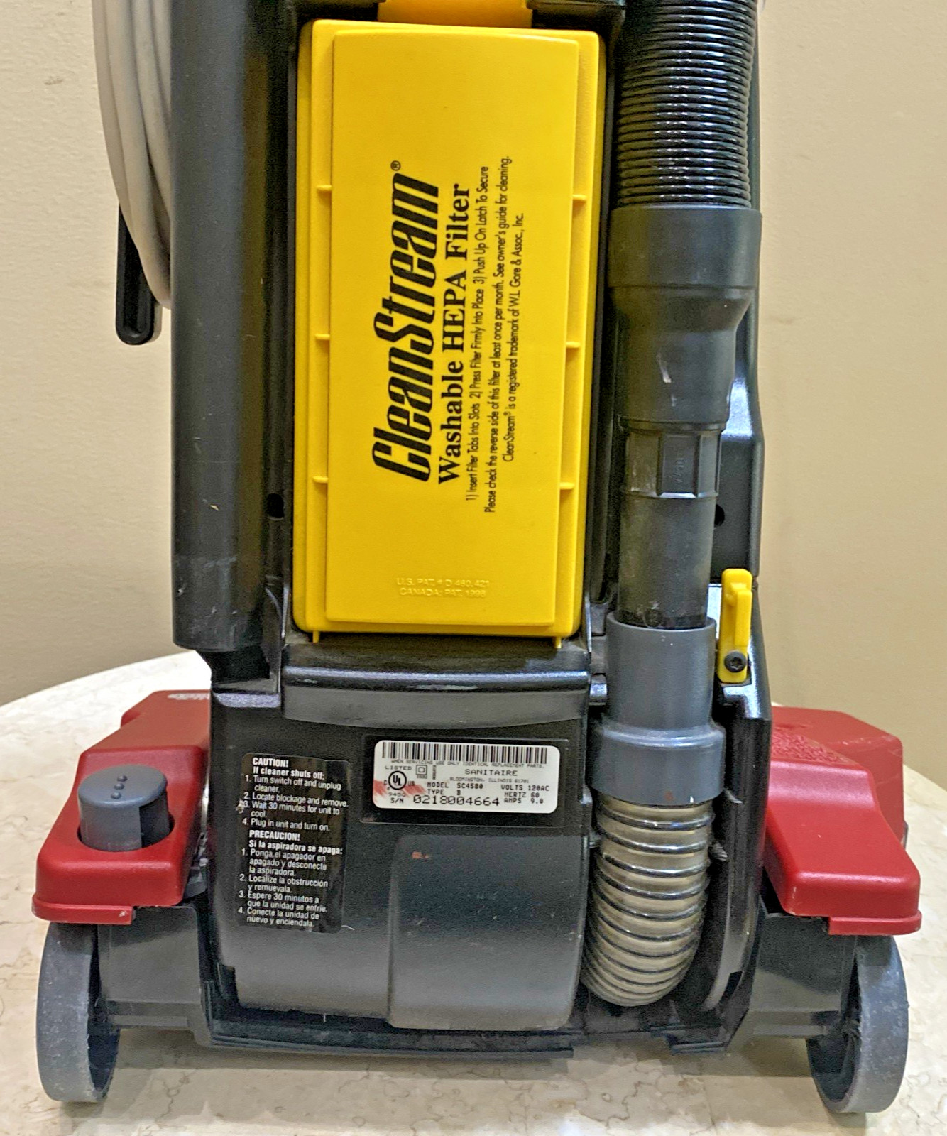 Sanitaire Commercial True HEPA Cyclonic System Upright Vacuum, Red