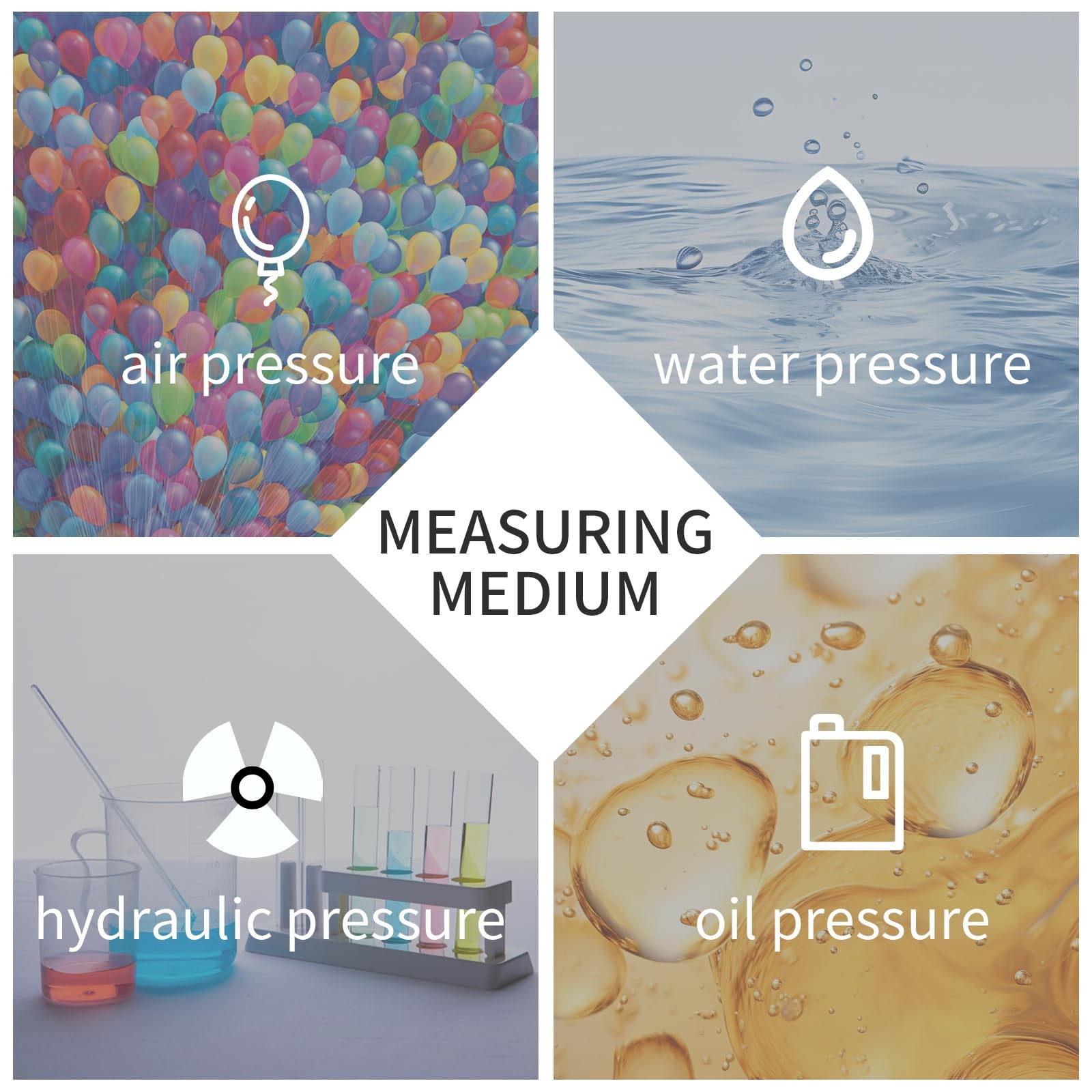 Glycerin Liquid Filled Low Pressure Gauge, 2.5″ Dial Size, 1/4″ NPT Lower Mount