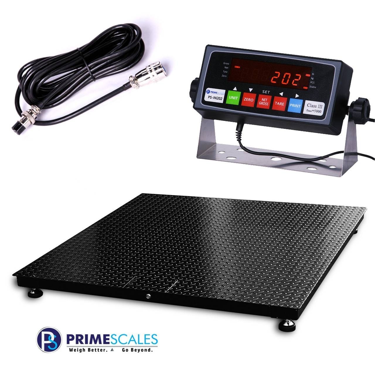 5 Year Warranty 4′ x 4′ Pallet Scale 48″ x 48″ Industrial Floor Scale 10000 lbs