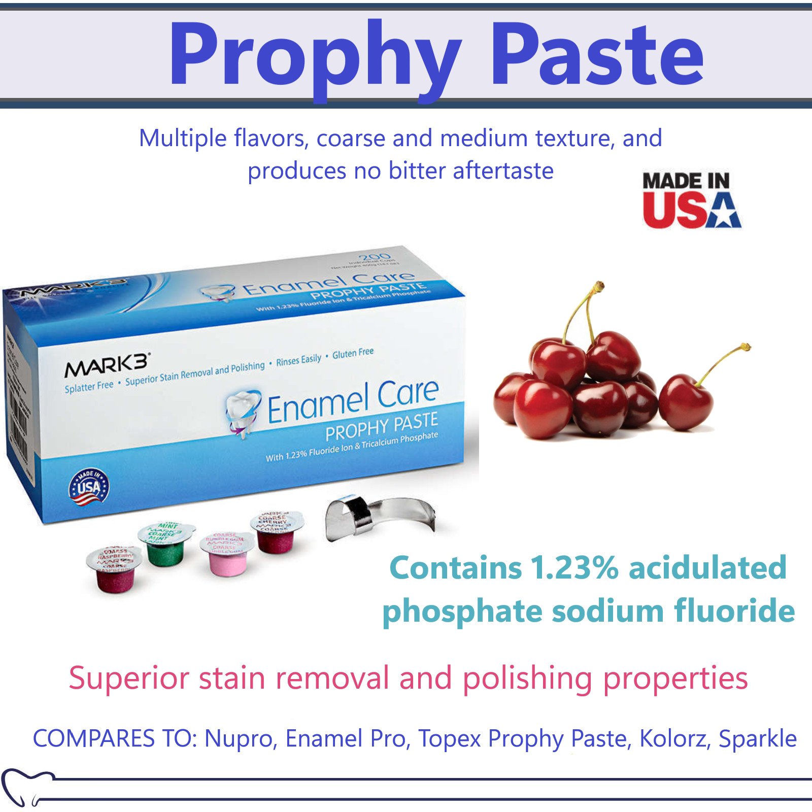 Dental Prophy Paste Up to 400 Prophylaxis Non Splatter Mark3 All types & Flavors
