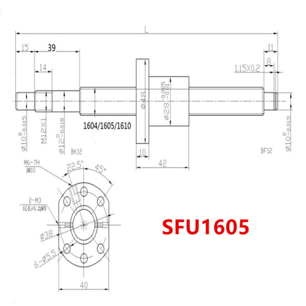 BallScrew SFU1605/SFU1204/SFU2005/2505/1610/1604 End Machine&Housing&Support kit