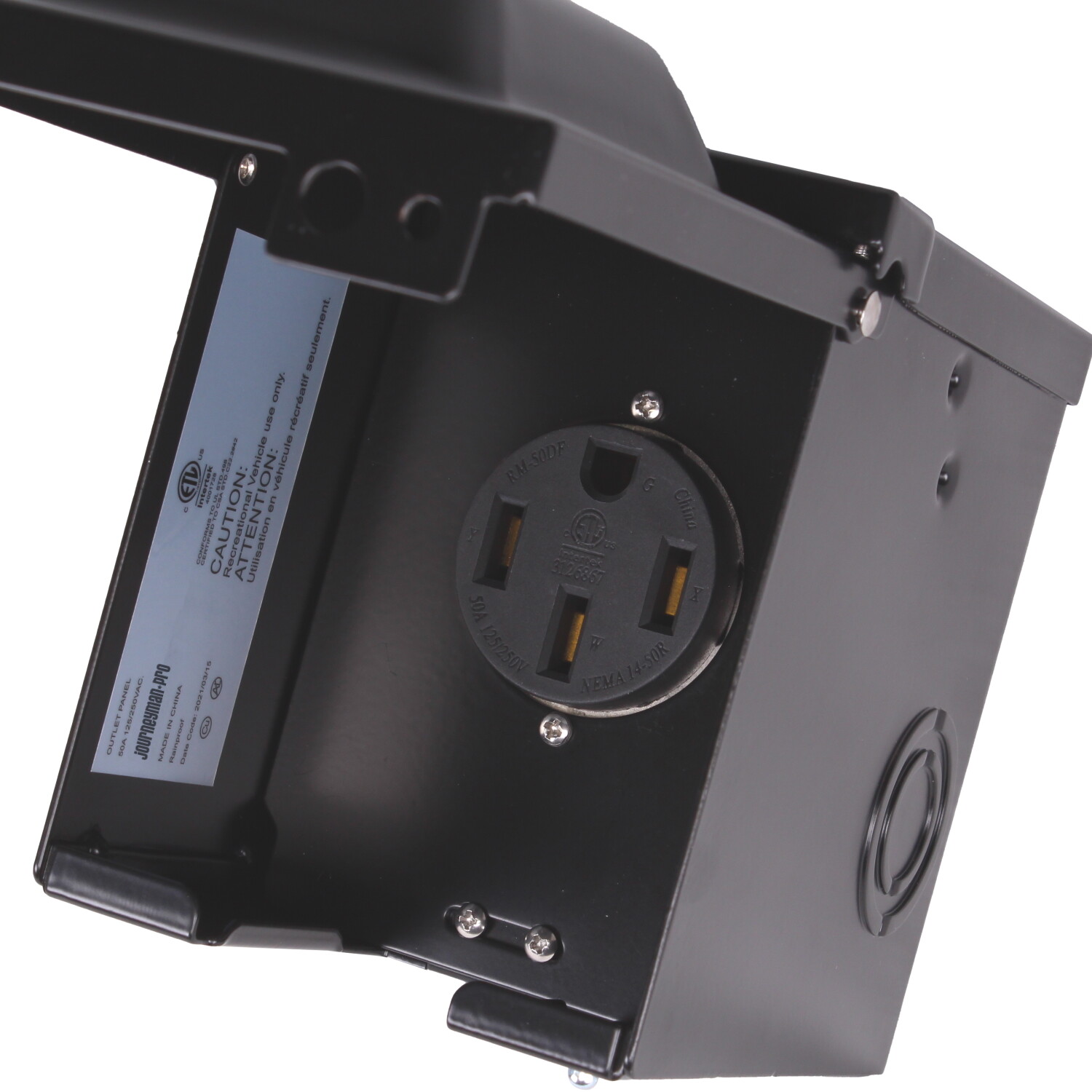 50 Amp RV Hookup Power Outlet Circuit Breaker Receptacle Box Rainproof Enclosure