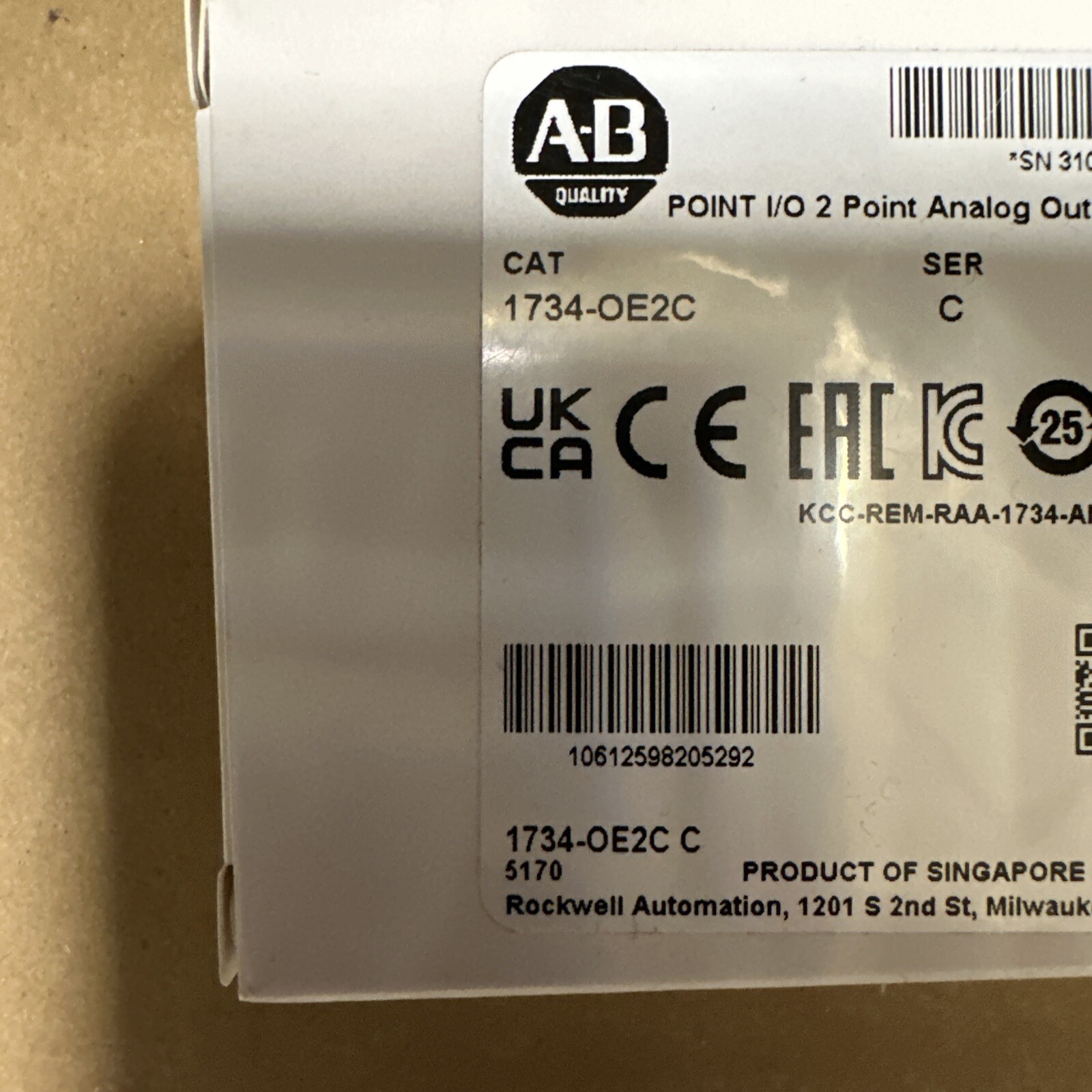 2022-2023 New AB 1734-OE2C POINT I/O 2 Points Analog Output Module 1734OE2C US