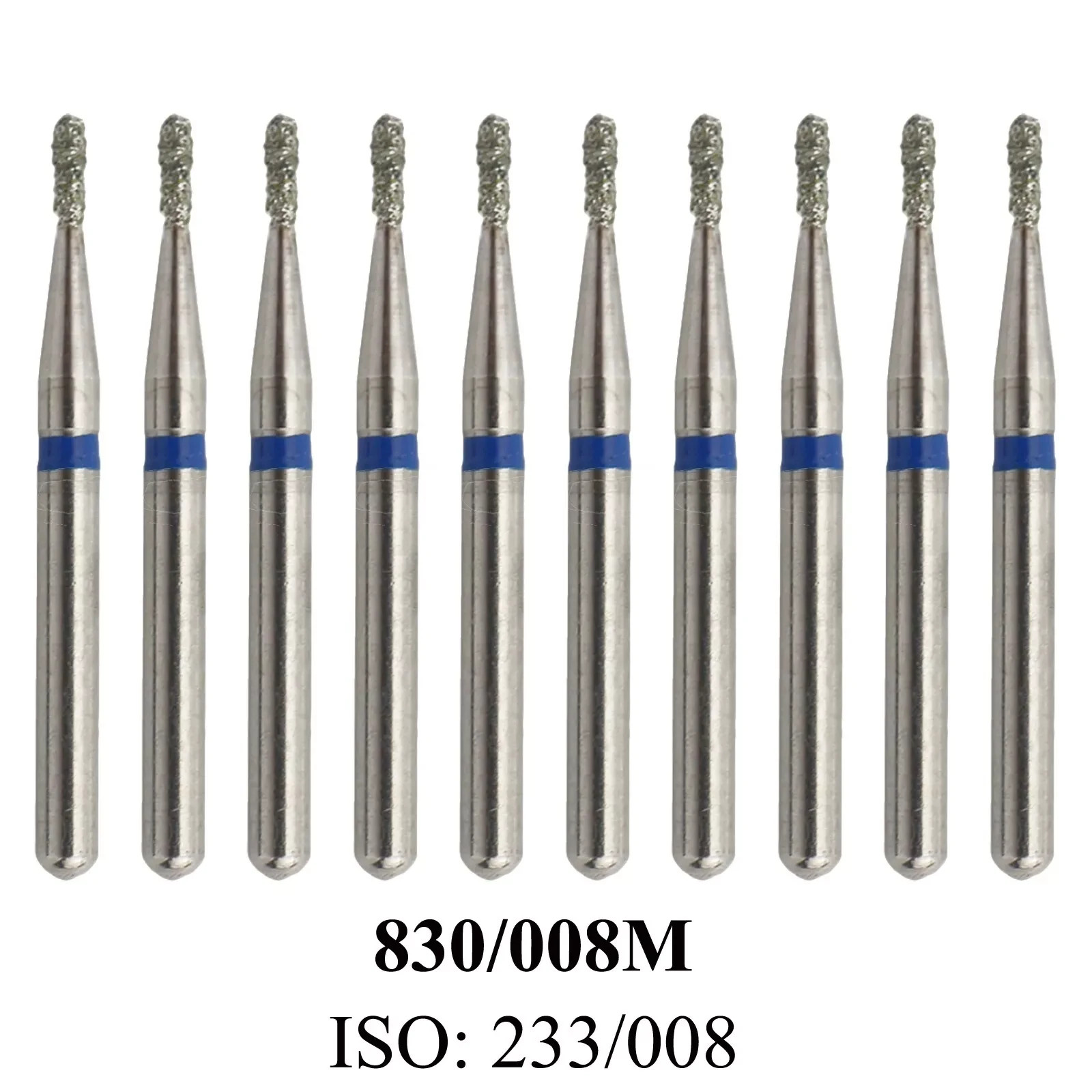 Dental 330 Diamond Bur 830/008M FG Pear Medium Grit Burs High Speed Burr 10Pc/PK
