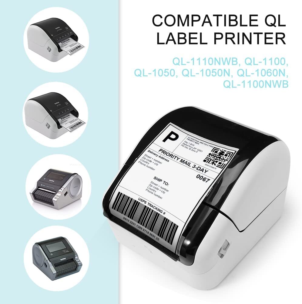 4X6 Large Paper Shipping Labels DK-1241 for Brother QL-1100 QL-1060N + Cartridge