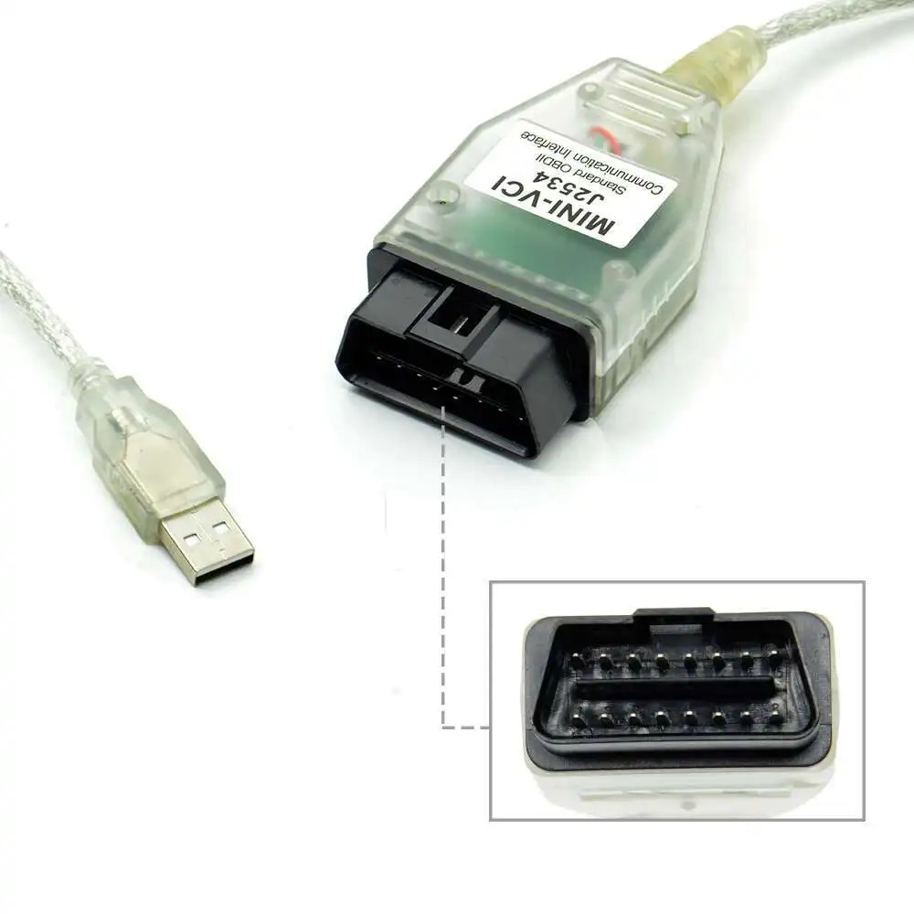 V18.00.008 MINI VCI For TOYOTA TIS Techstream Mini vci FTDI FT232RL Chip J2534 O
