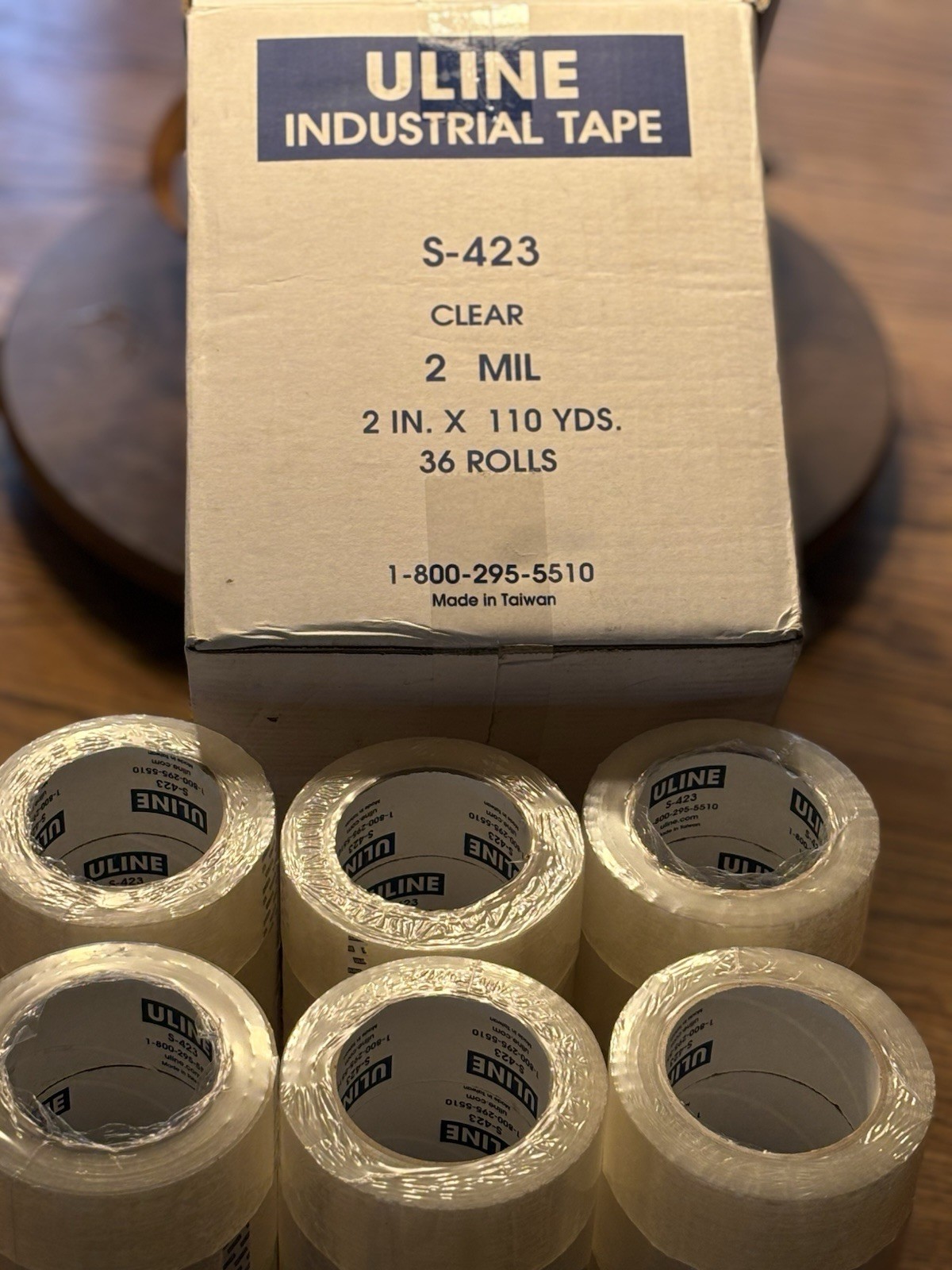 (36) ULINE S-423 2″ x 110yds 2mil PACKING / SHIPPING TAPE ROLLS ~FREE SHIPPING~