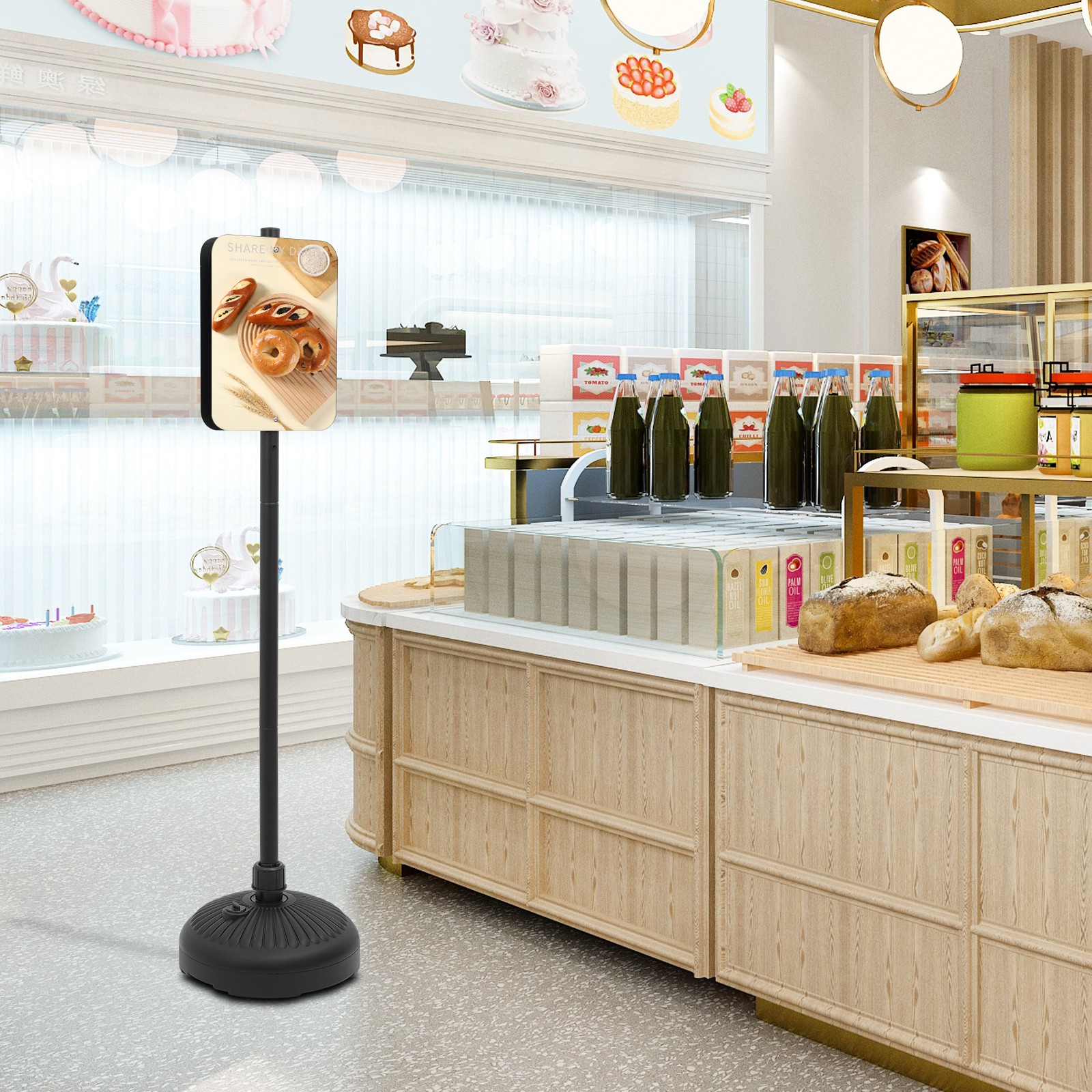 Dual-Sided Sign Holder Stand For Indoor and Outdoor Use, Floorstanding Sign Hold