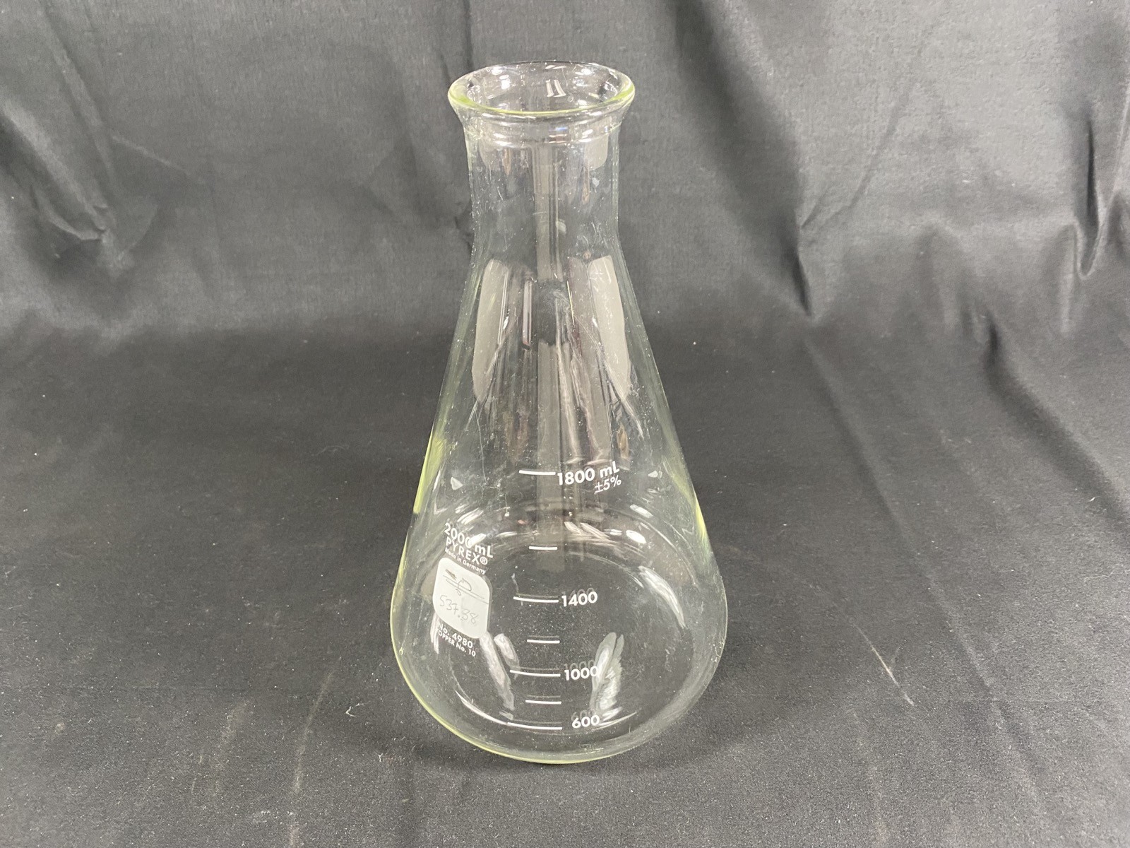 PYREX 2000mL Narrow Mouth Graduated Heavy Duty Rim Erlenmeyer Flask 4980-2L