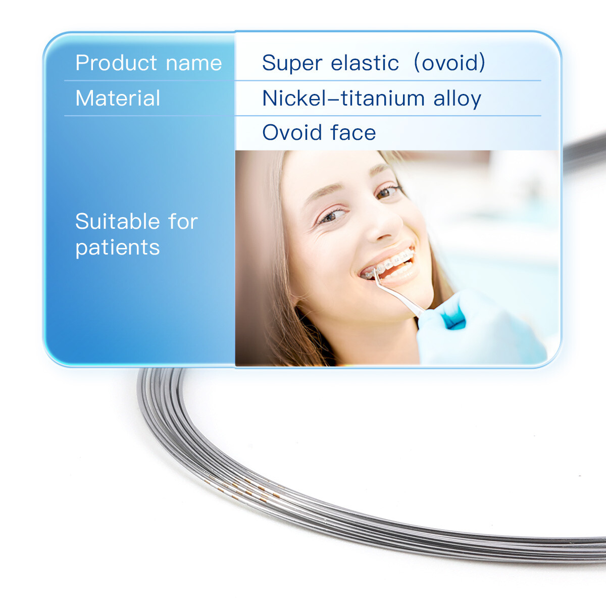 Dental Orthodontic Super Elastic Niti Round Arch Wires 012-020 Upper/ Lower