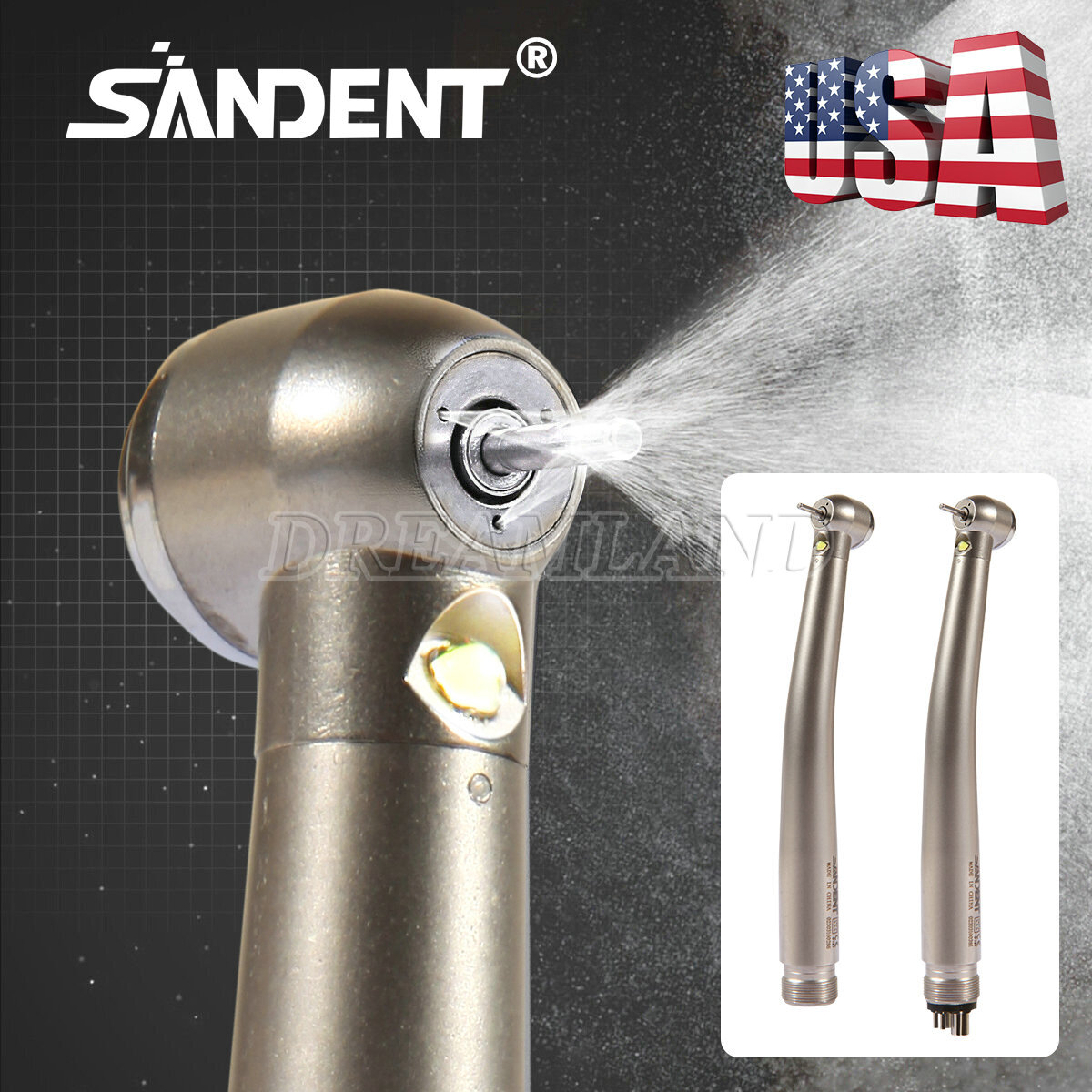 sandent Dental Fiber Optic LED E-generator high speed handpiece 4HOLE/2HOLE
