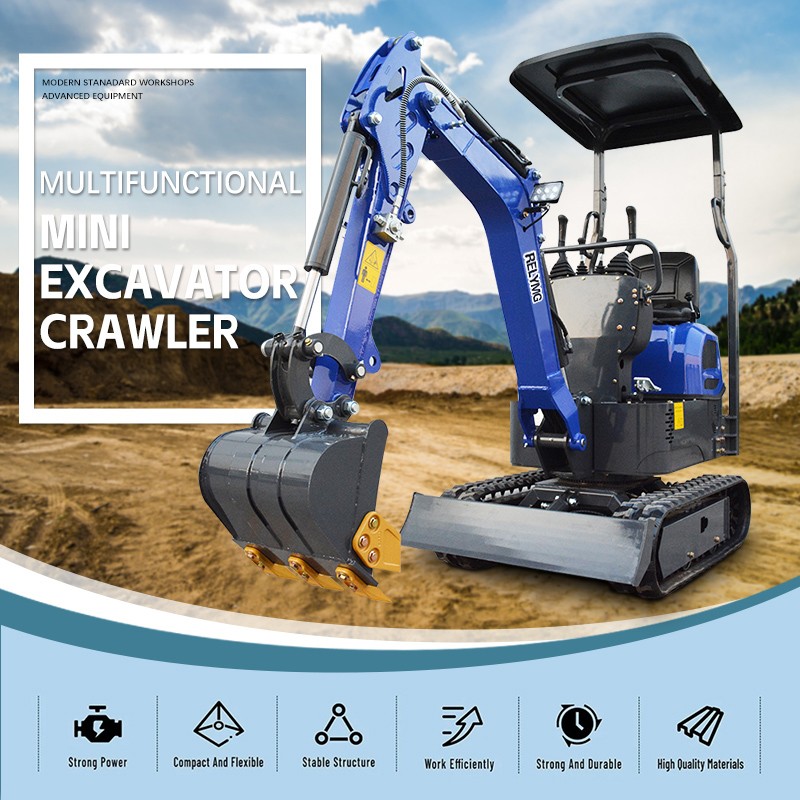 Free Ship Mini Excavator 1 Ton Digger 13.5hp Gas Tracked Crawler EPA Engine