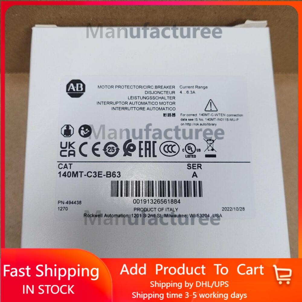 ALLEN BRADLEY 140MT-C3E-B63 Motor Protector / Circuit Breaker US Free Tax
