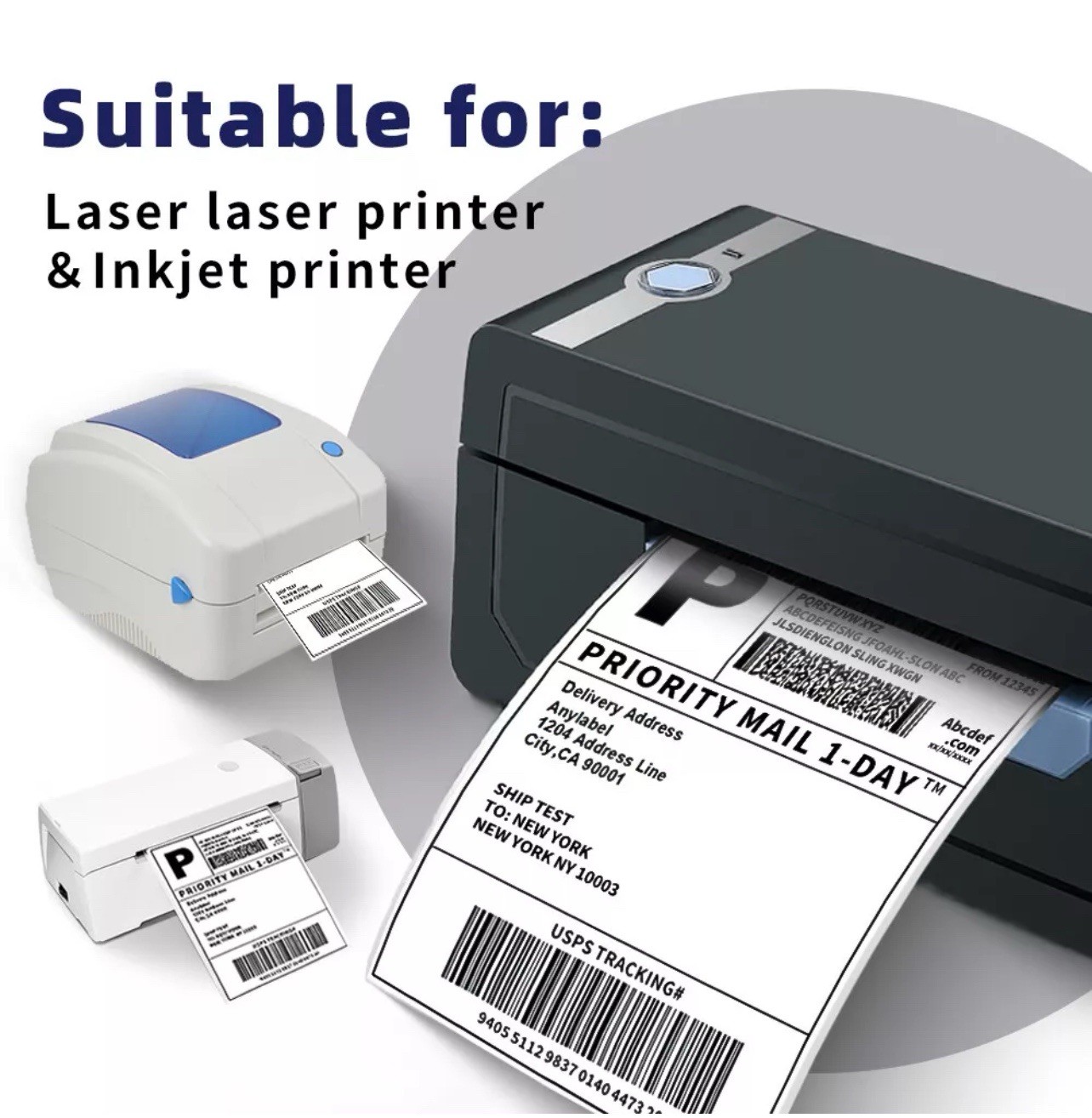 4″x6″ Fanfold Direct Thermal Shipping Labels for Zebra and Rollo 500 PCS