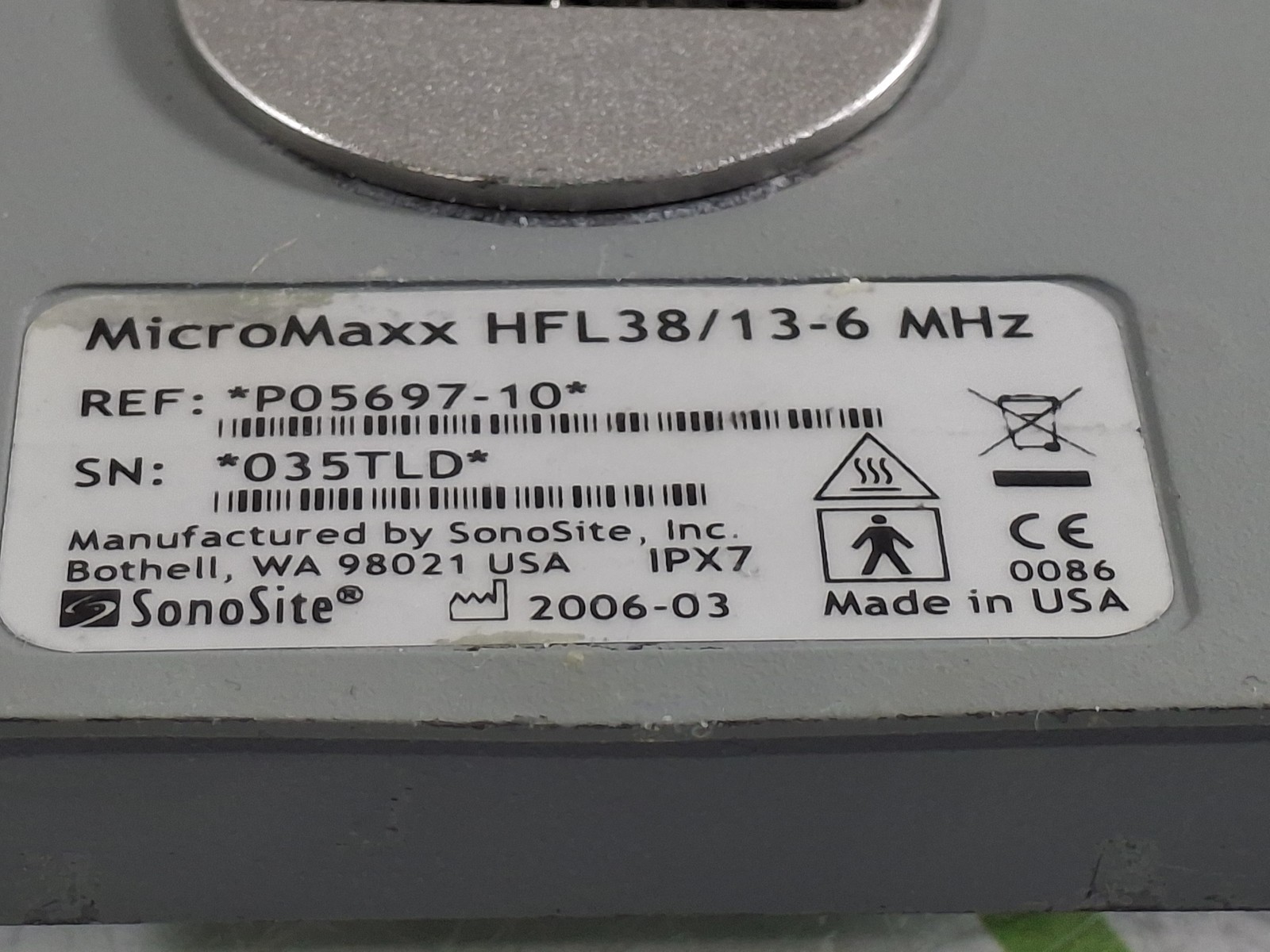 Sonosite HFL38/13-6 MHz Transducer