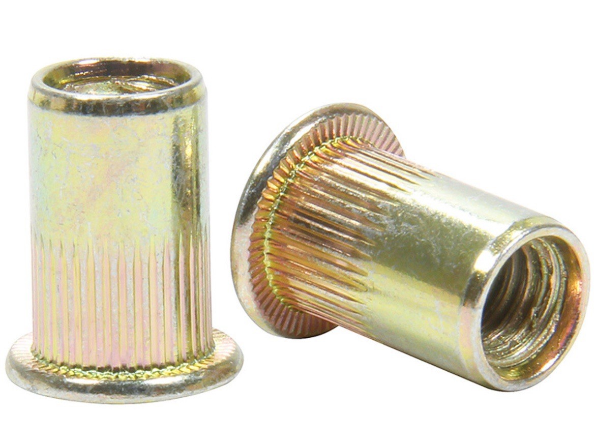 100pcs M8-1.25 Metric Yellow Zinc Rivet Nut Threaded Insert Nutsert-USA