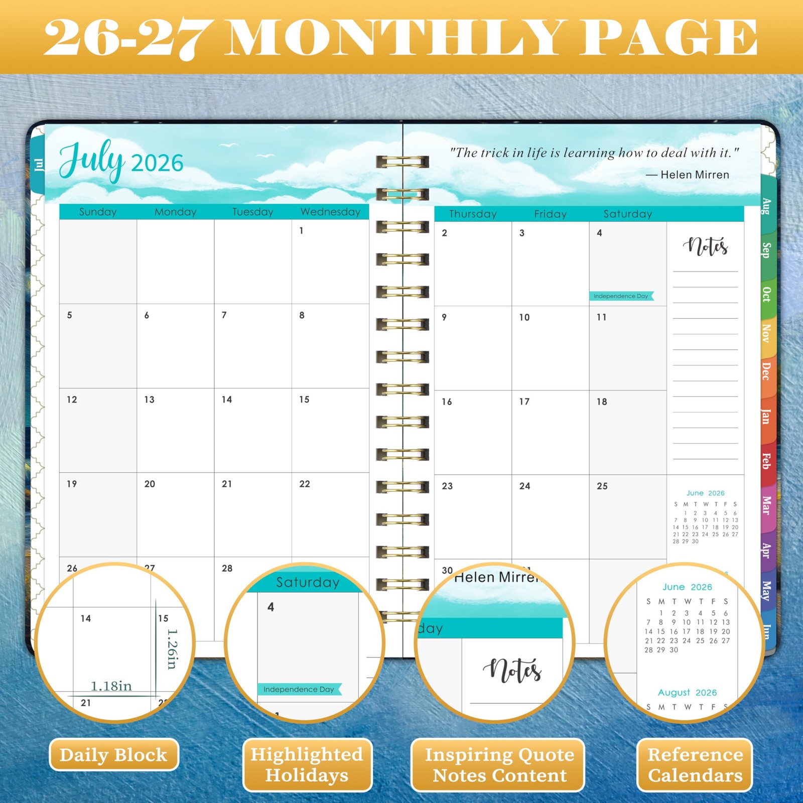 2026-2027 Planner – 8.4″x 6.3″ Planner Weekly and Monthly 2026-2027, from JUL…