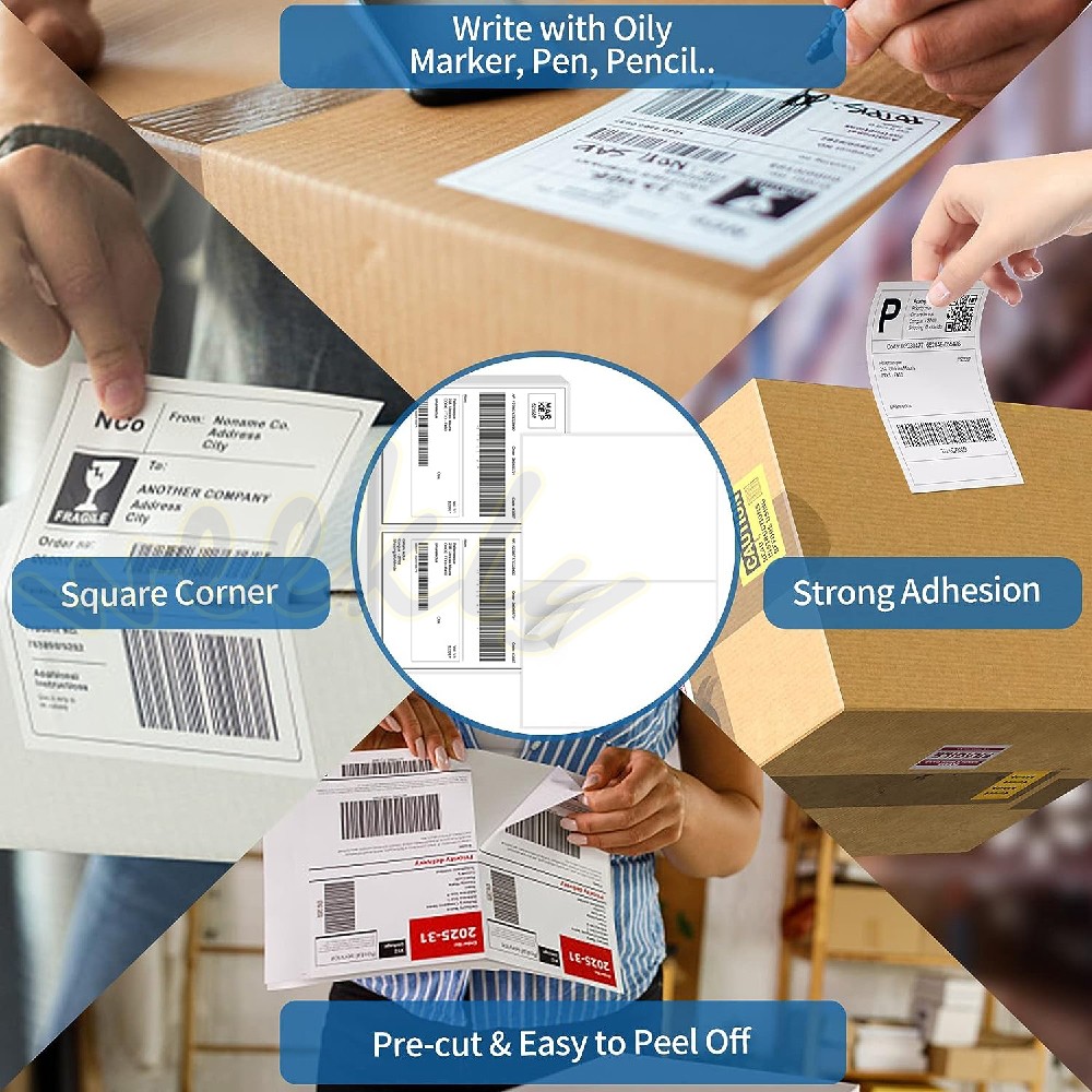 100 8.5×5.5 Shipping Labels Half Sheet Self Adhesive Straight / Round Corner US