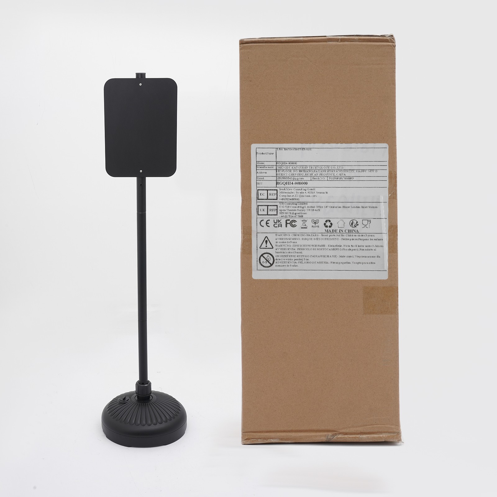 Dual-Sided Sign Holder Stand For Indoor and Outdoor Use, Floorstanding Sign Hold