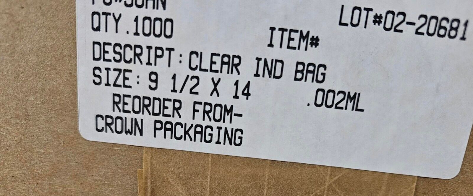 1000 Clear Poly Bags 2Mil 9 1/2 x 14 in. Flat Open Top Plastic Packaging Packing