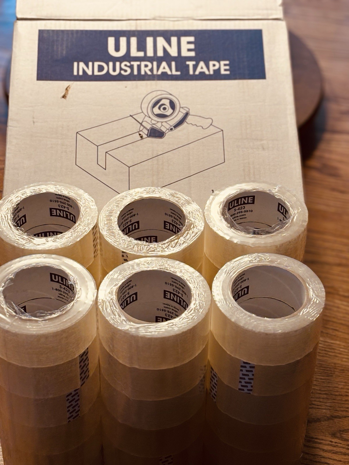(36) ULINE S-423 2″ x 110yds 2mil PACKING / SHIPPING TAPE ROLLS ~FREE SHIPPING~