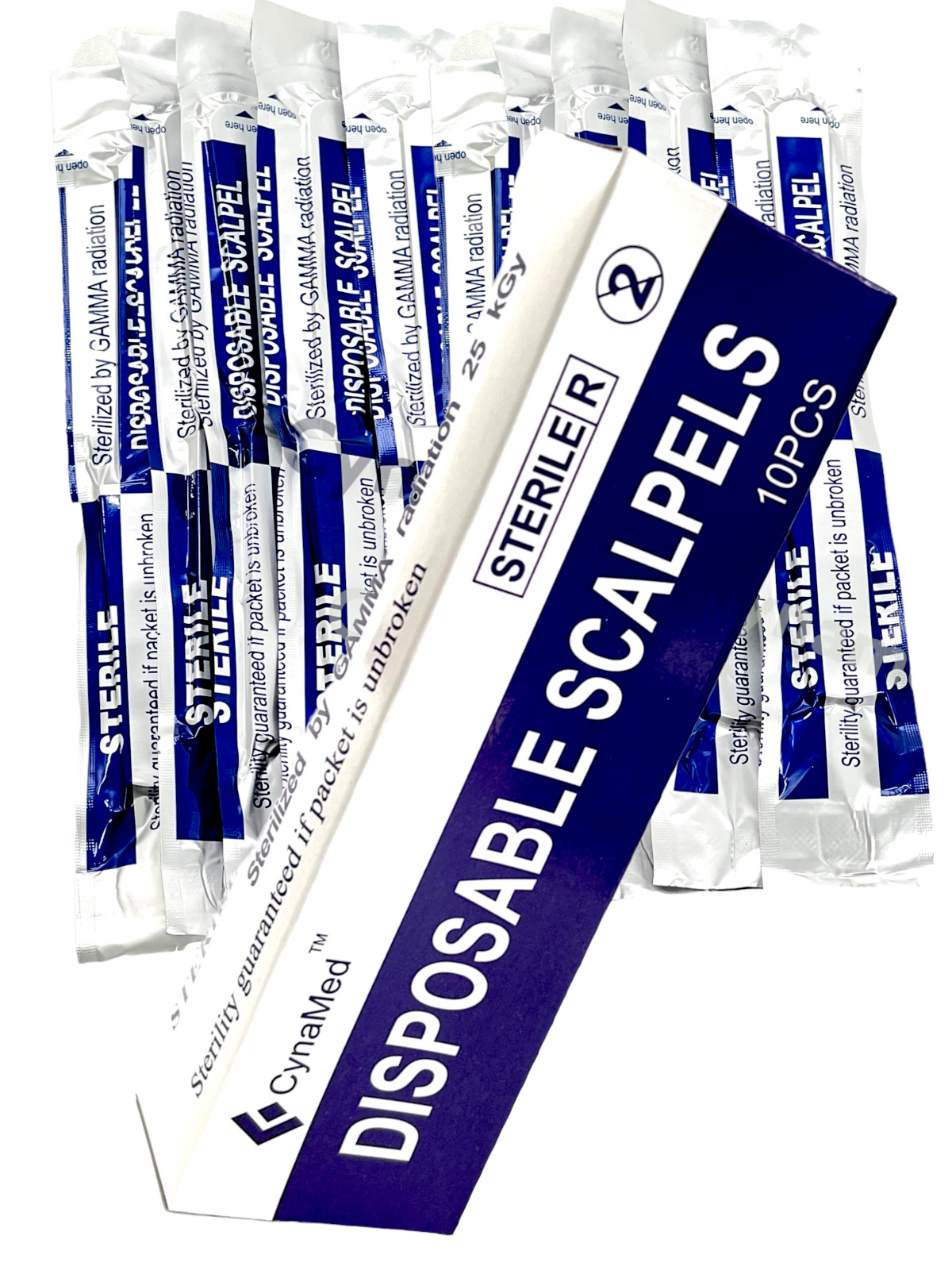 New Disposable Scalpel Blades With Plastic Handle ( Box of 10 ) Sterile Surgical