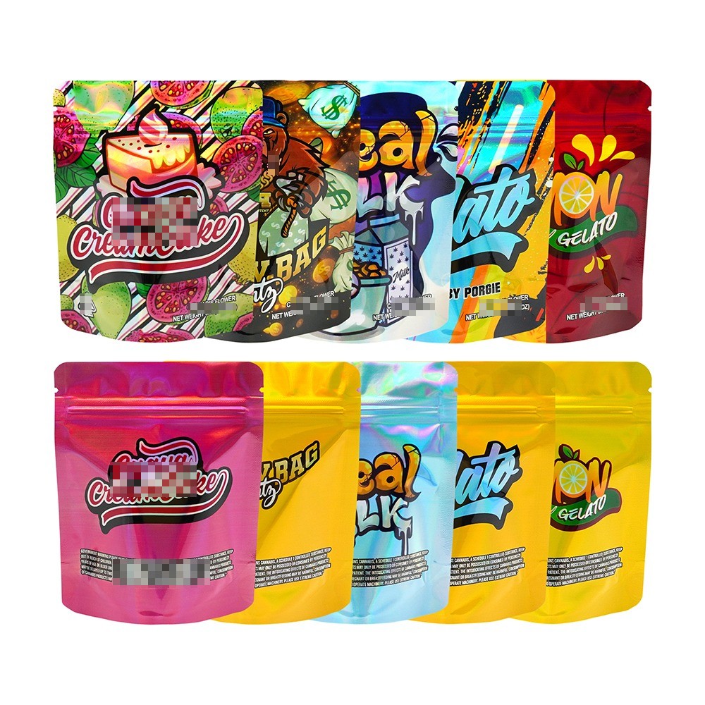 100Pcs 3.5g Smell Proof Zip Seal Mylar Bags Resealable Food Candy Storage Pouch