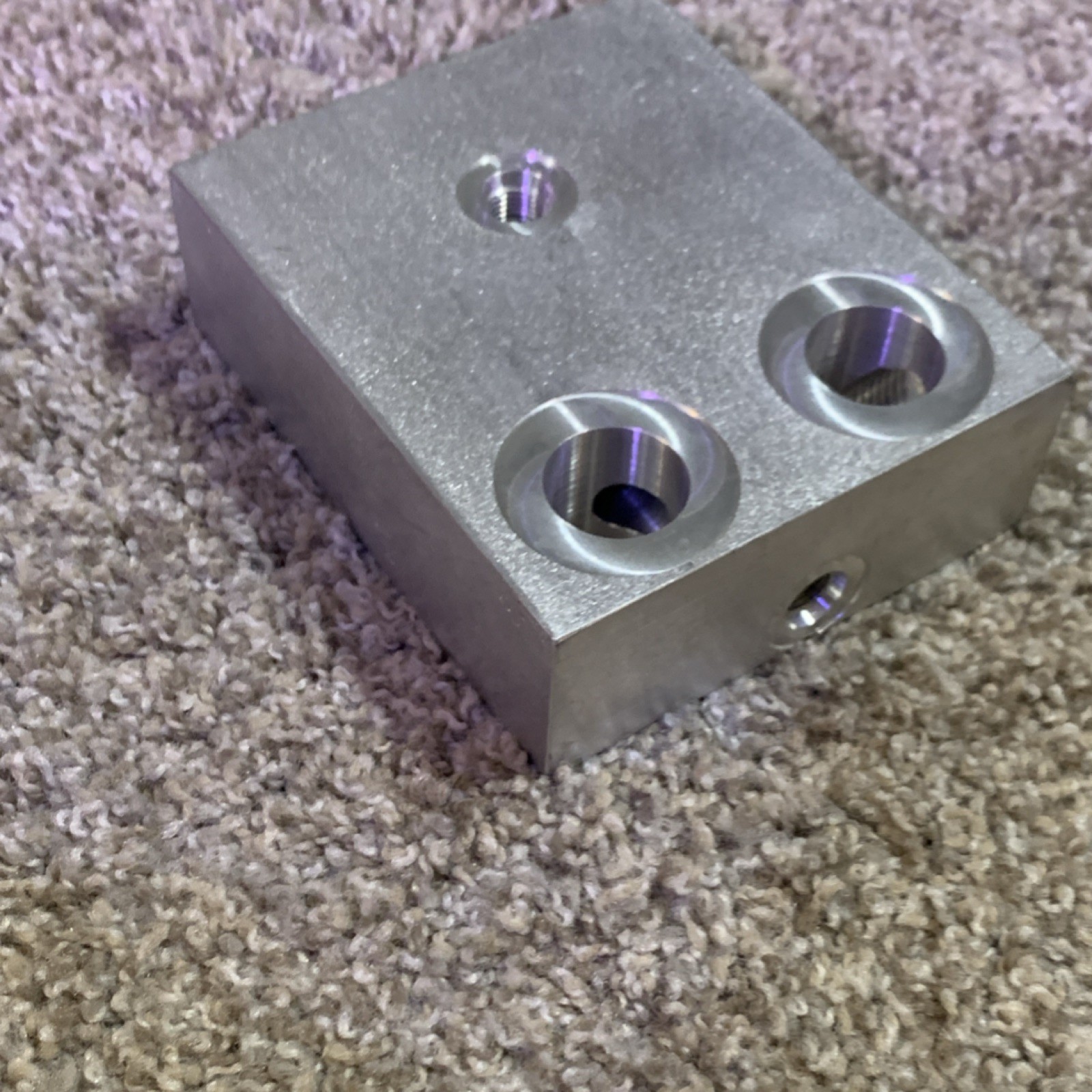 Aluminum Hydraulic Manifold Block, Multiple Threaded Ports, Machined Metal
