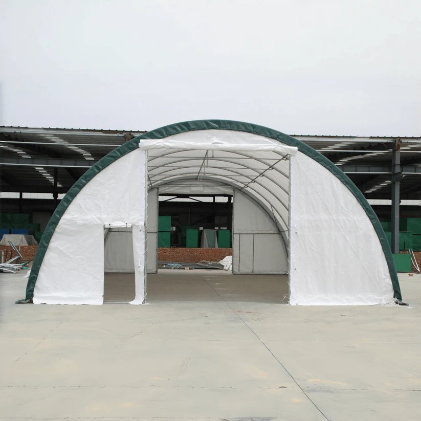 W30’xL85’xH15′ Single Truss Arch Storage Shelter 22ozPVC Canvas Building Shelter