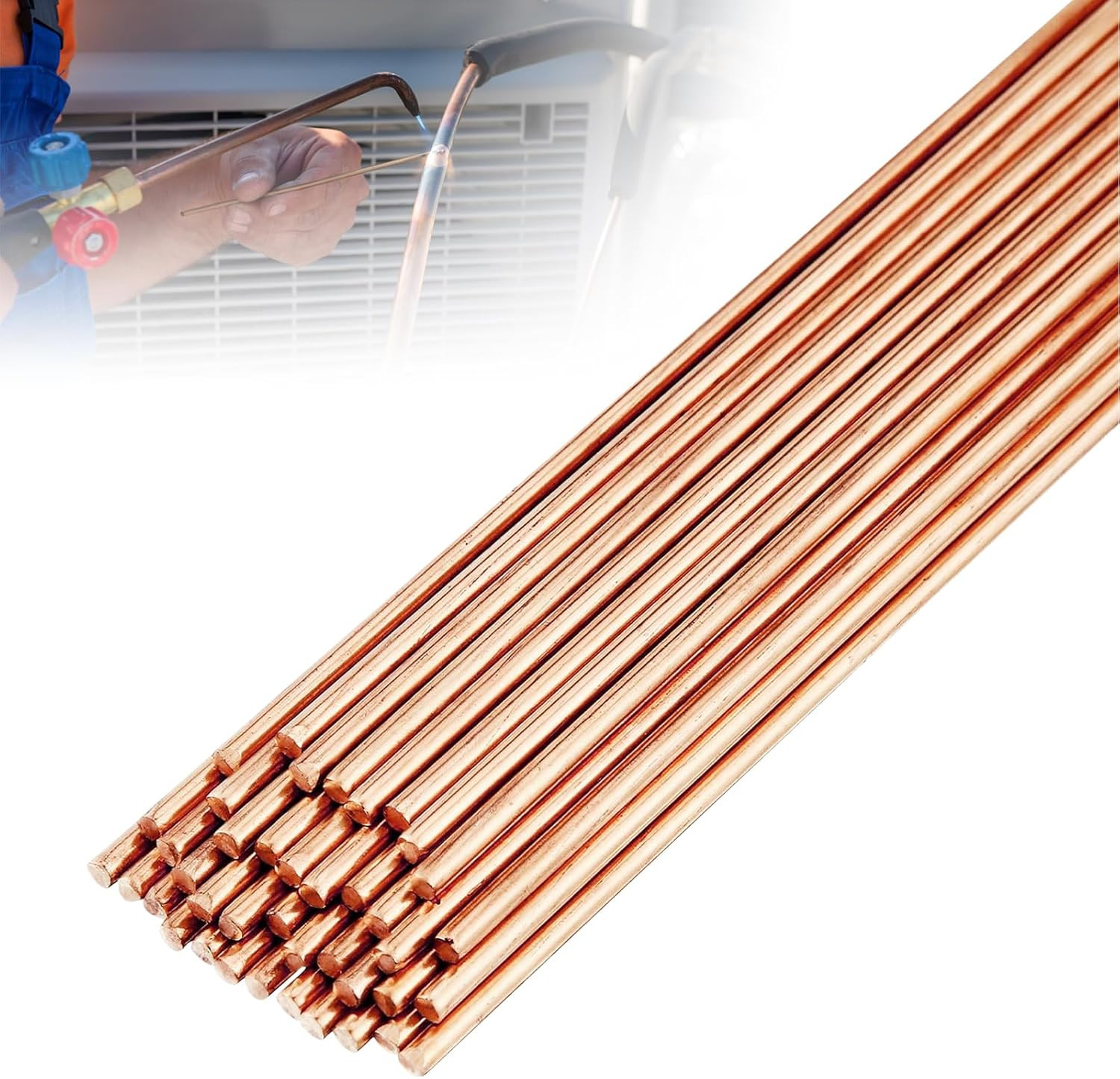 30 Pcs Phosphor Copper Brazing Rods for Welding Copper and Alloys